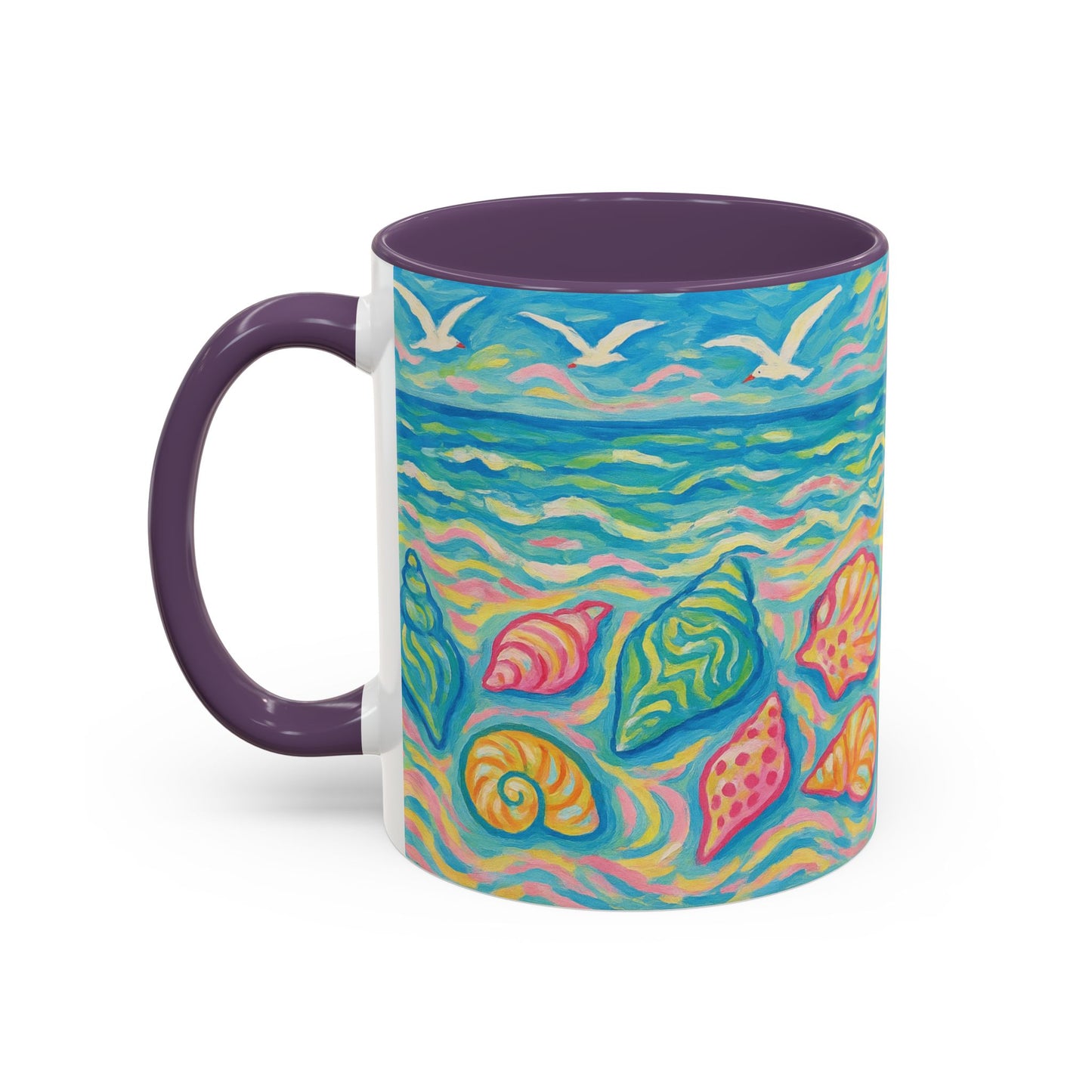 Accent Coffee Mug (11, 15oz), 8 Colors - Glow Seashells