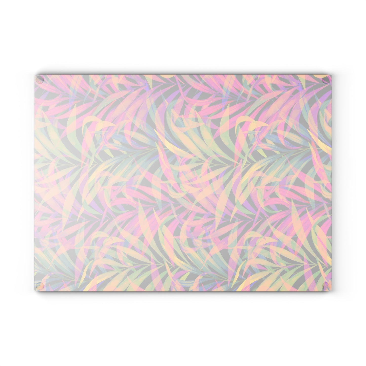 Glass Cutting Board, 2 sizes - Rainbow Fronds