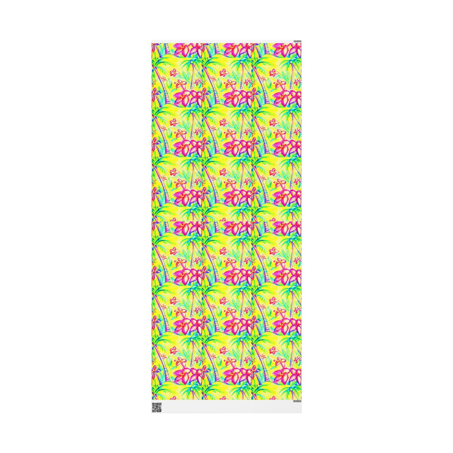 Wrapping Paper - Tropical Gift Wrap for All Occasions, 3 Sizes/2 Finishes / Tropical Doodles, Yellow