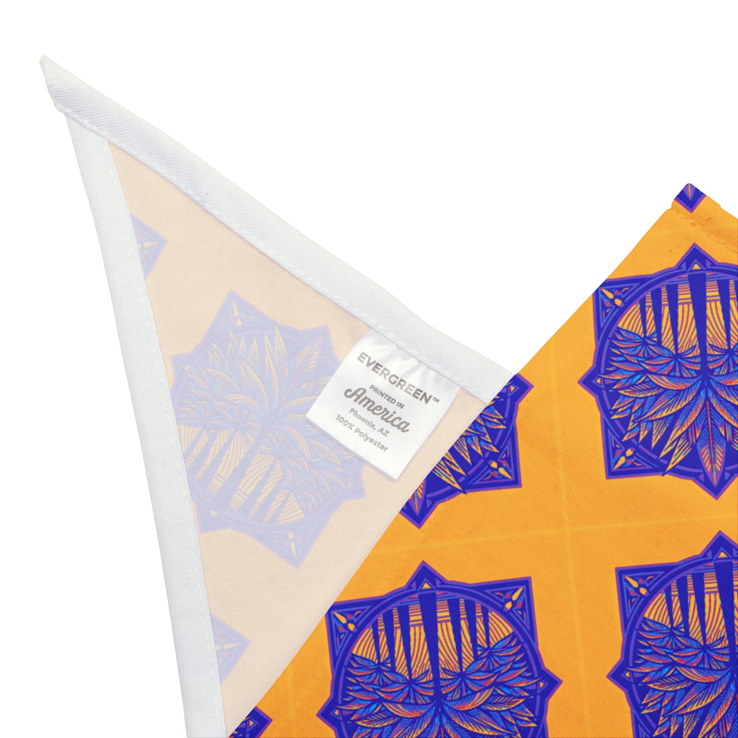 Orange/Purple Art Deco Palm Tropical Pet Bandana, 2 Sizes - Stylish accessory for dogs & cats