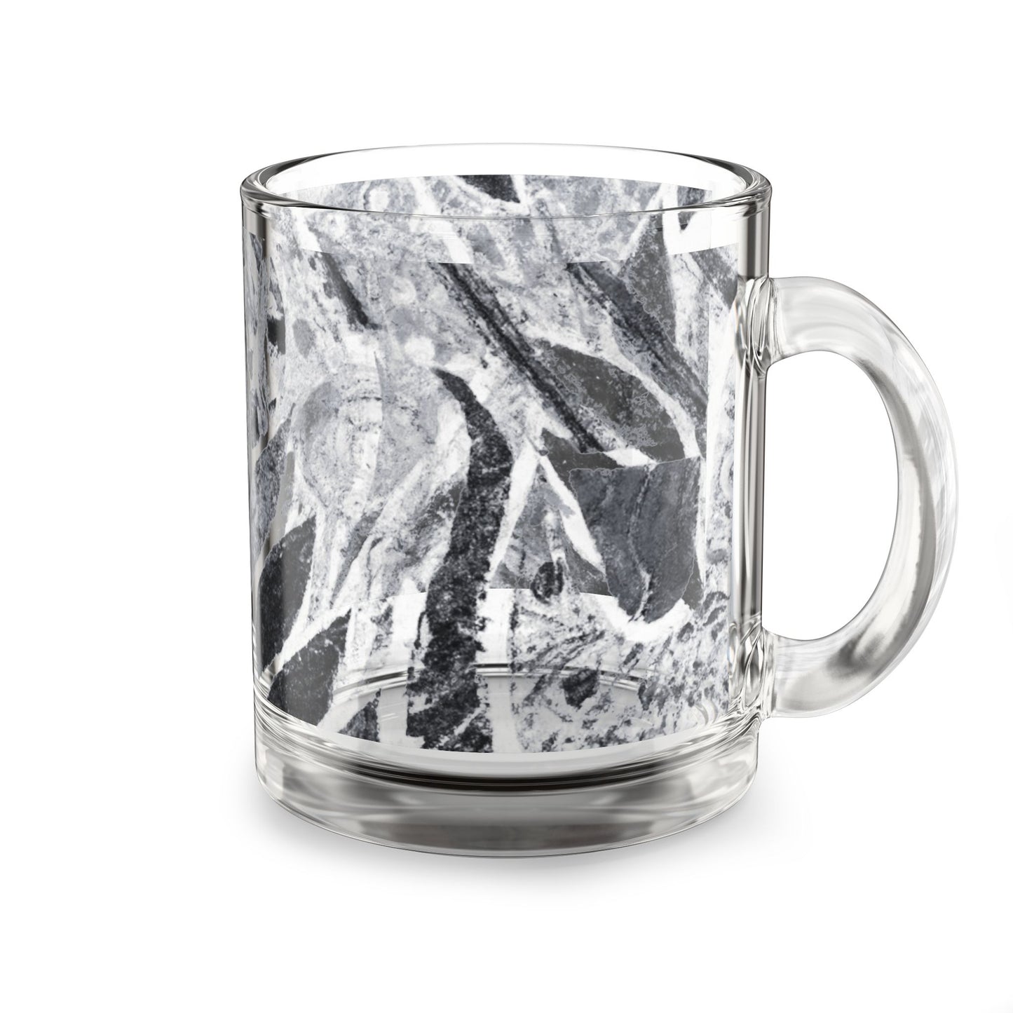 Tropical Glass Mug - 10oz Coffee Cup / Amazon Whimsy, Noir