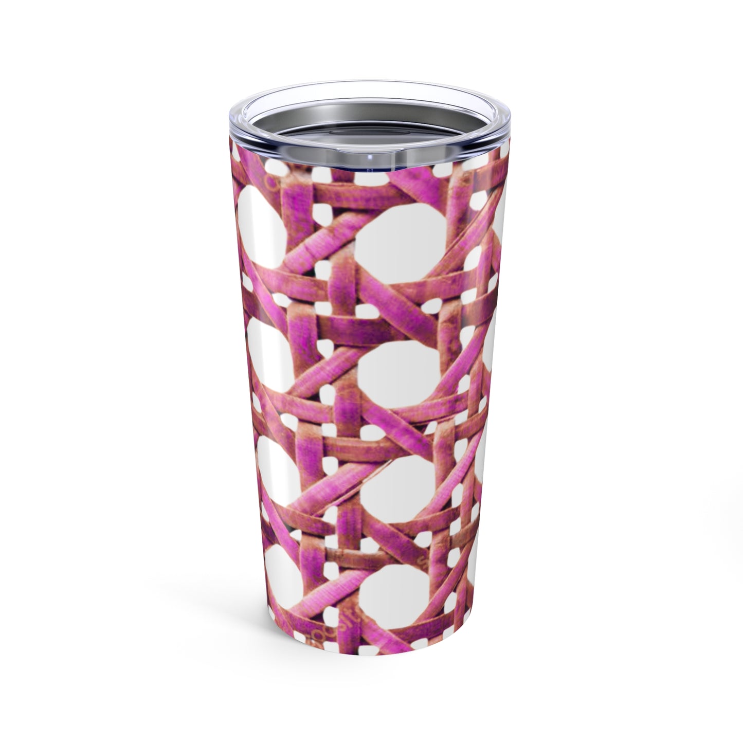20oz Tropical Glossy Tumbler, Stainless Steel / Hibiscus Wicker