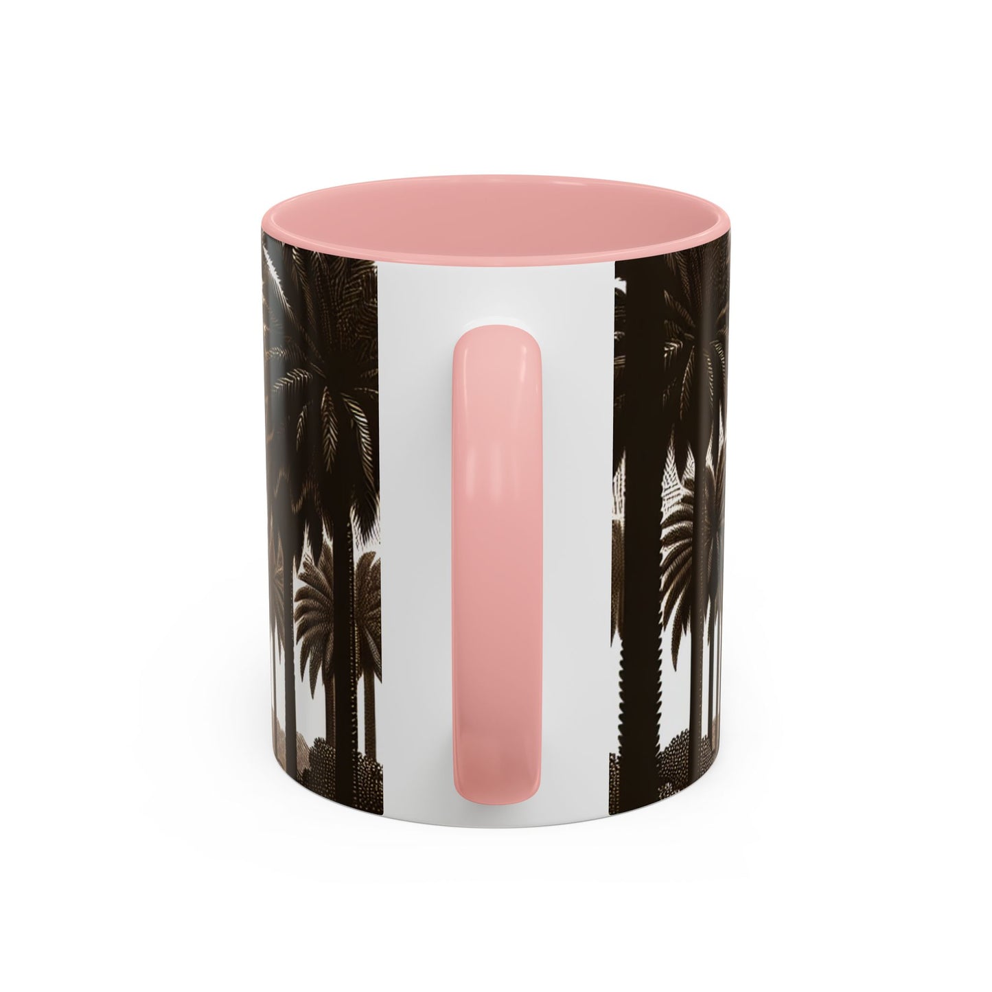 Accent Coffee Mug (11, 15oz) - Woodcut Palm Grove