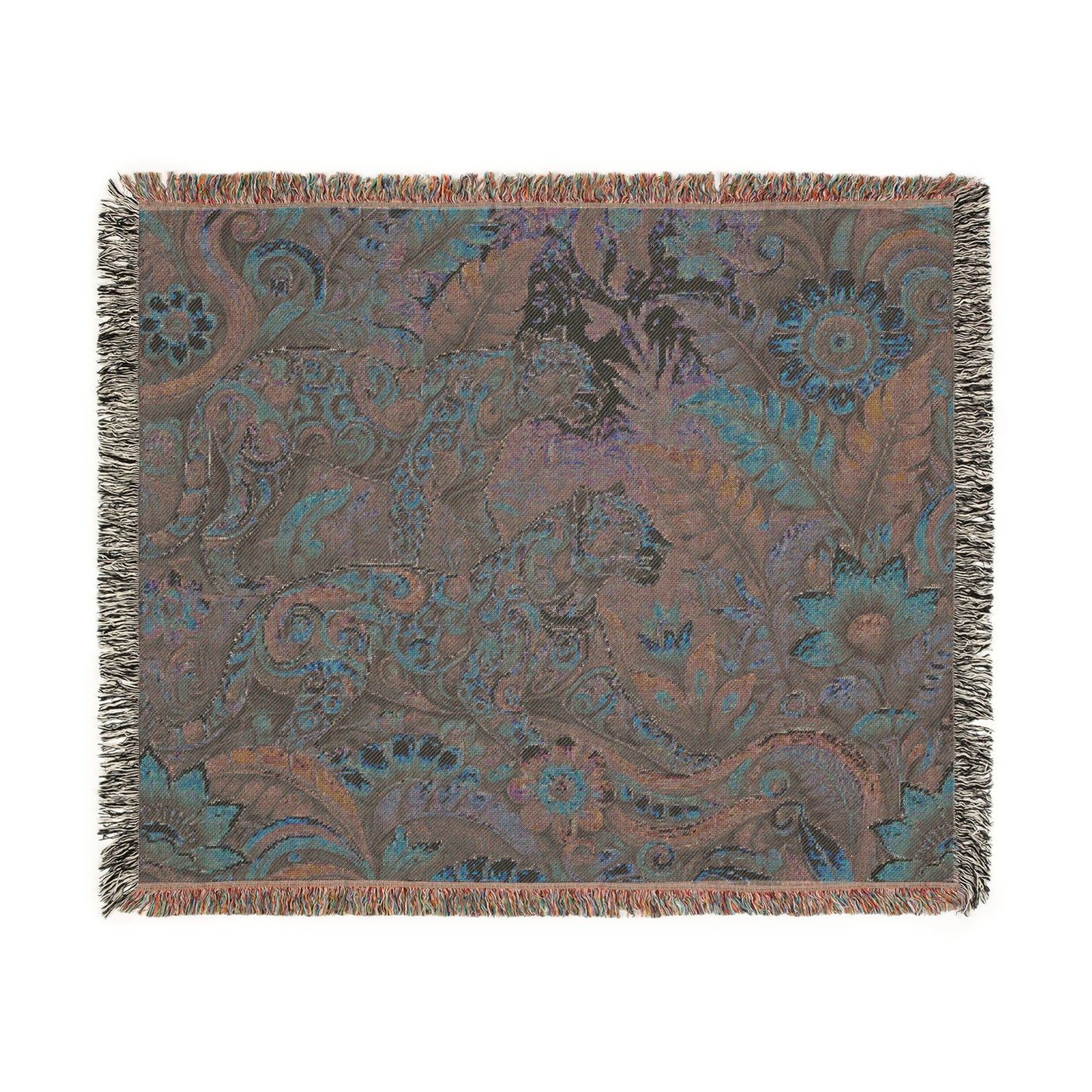 Woven Blanket, 3 Sizes - Tropical Home Decor / Jaguar Pop