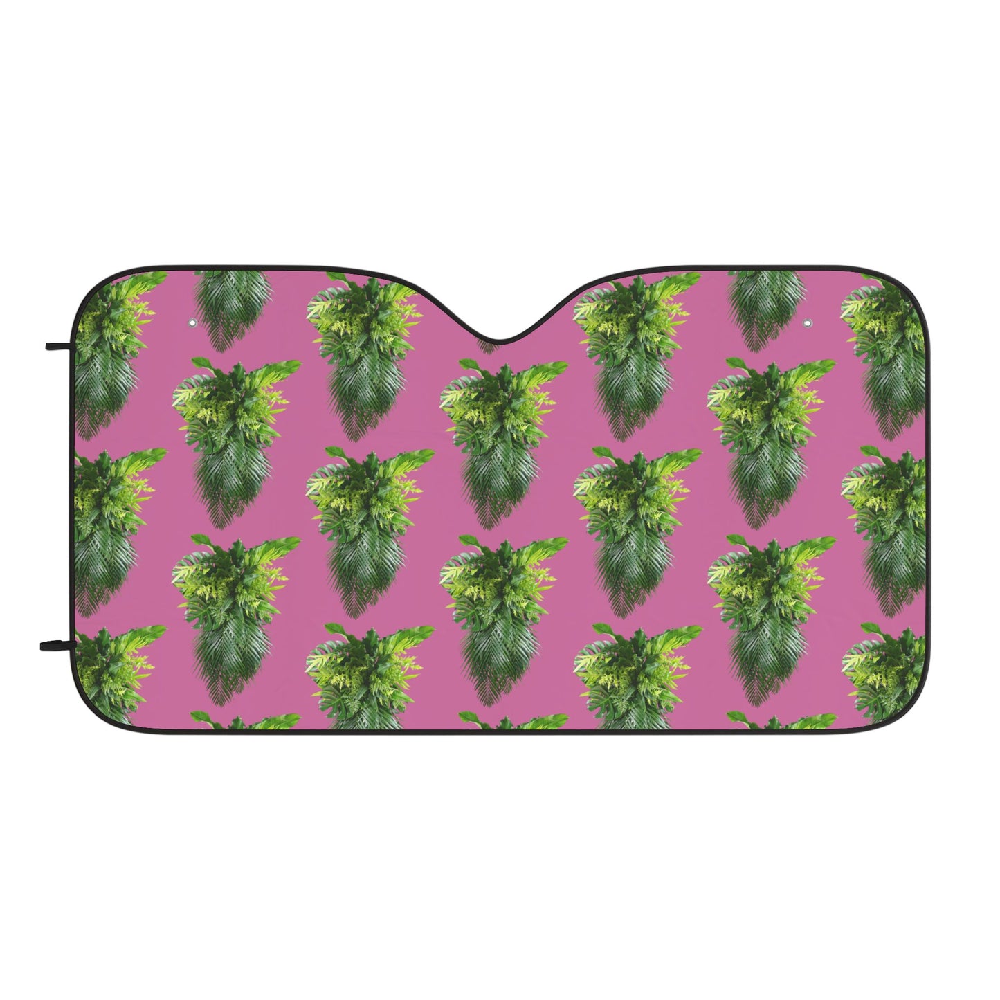 Tropical Car Sun Shades / Palm Fronds Cascade, light pink