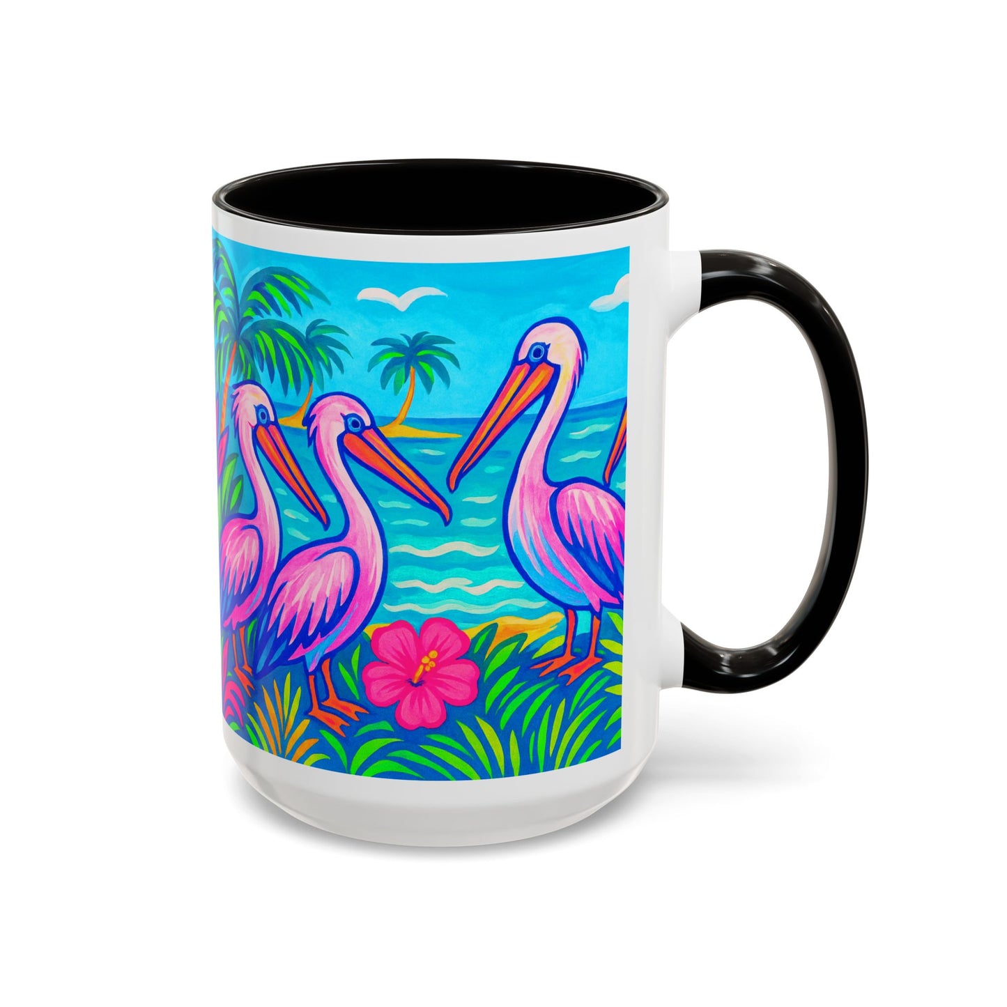 Accent Color Coffee Mug, Many Colors - 11oz & 15oz / Pelican Party