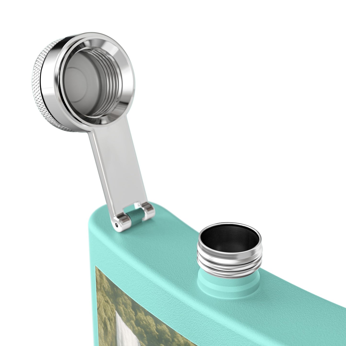 Tropical Stainless Steel 6 oz. Flask, Many Colors  – UFO and Waterfall