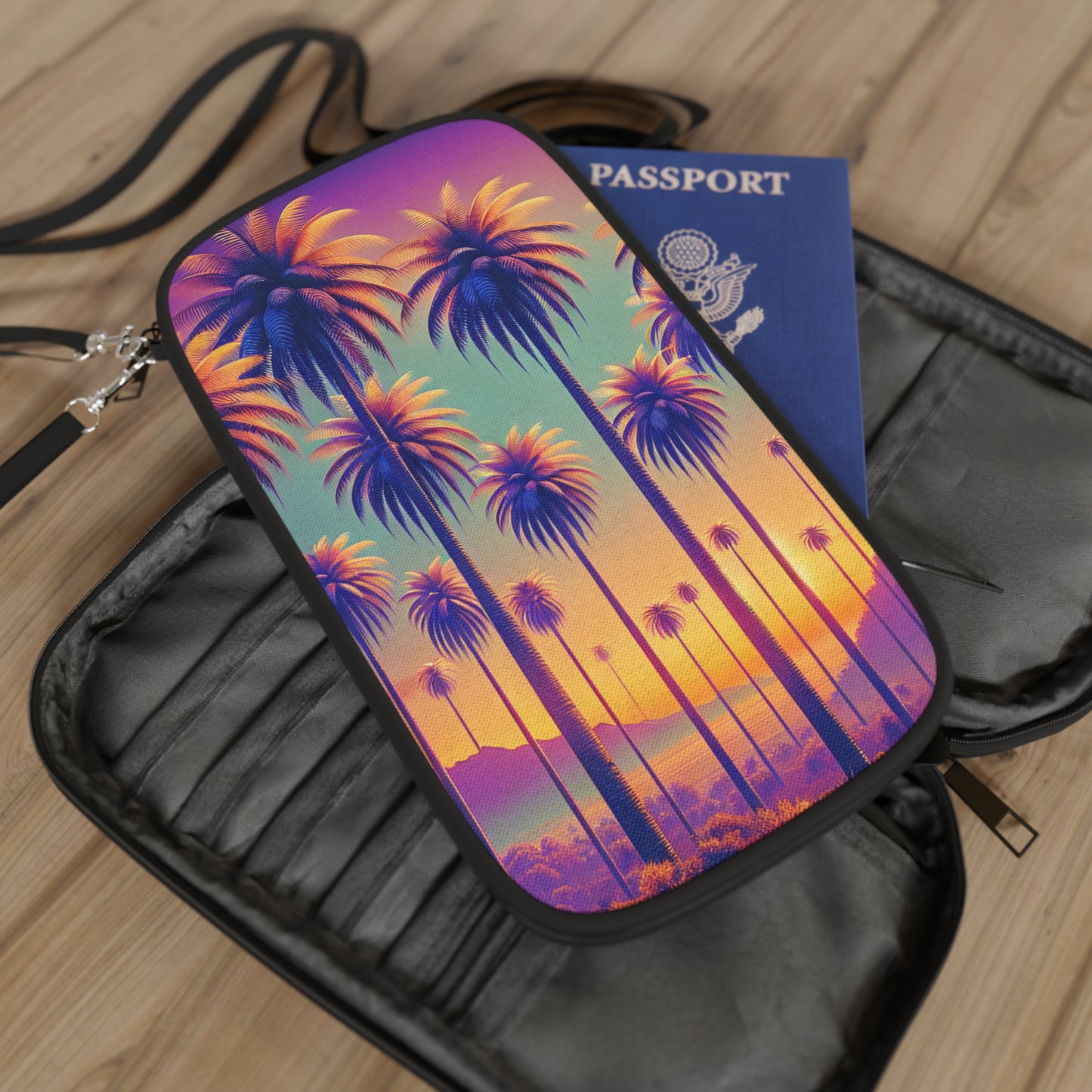 Passport Wallet – Perfect for Travelers & Adventurers / Sunset Palms