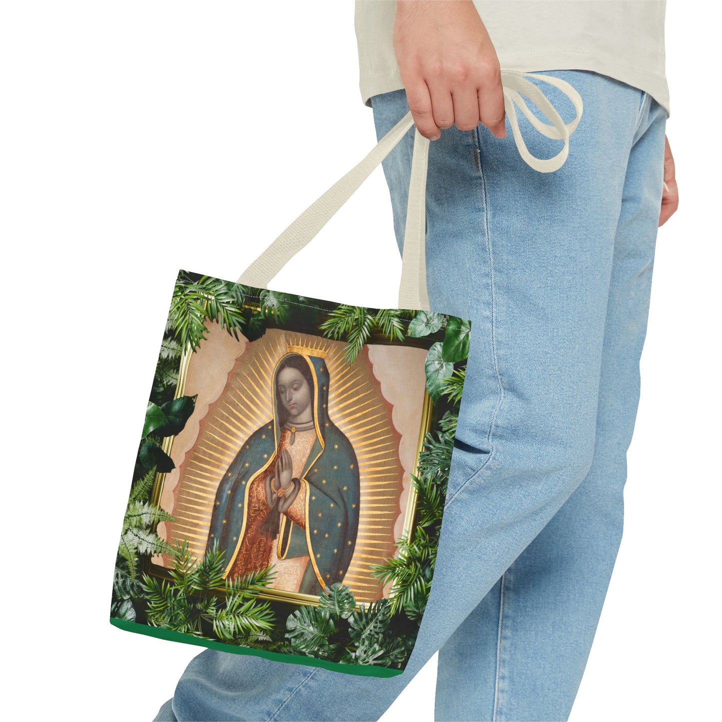 Religious Our Lady of Guadalupe Tropical Tote Bag - 3 Sizes