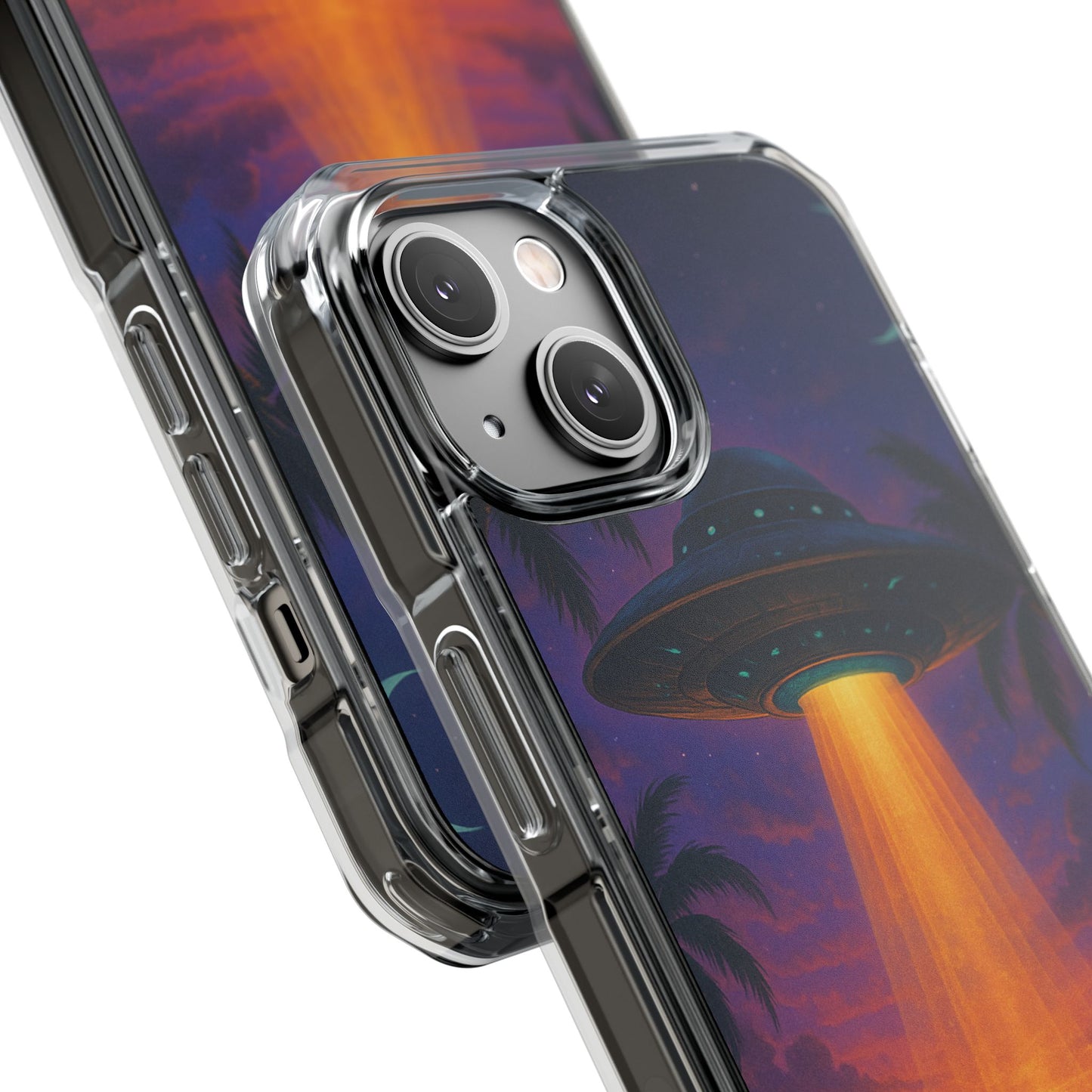 Beach UFO at Night Magnetic Clear Phone Case, Many Models