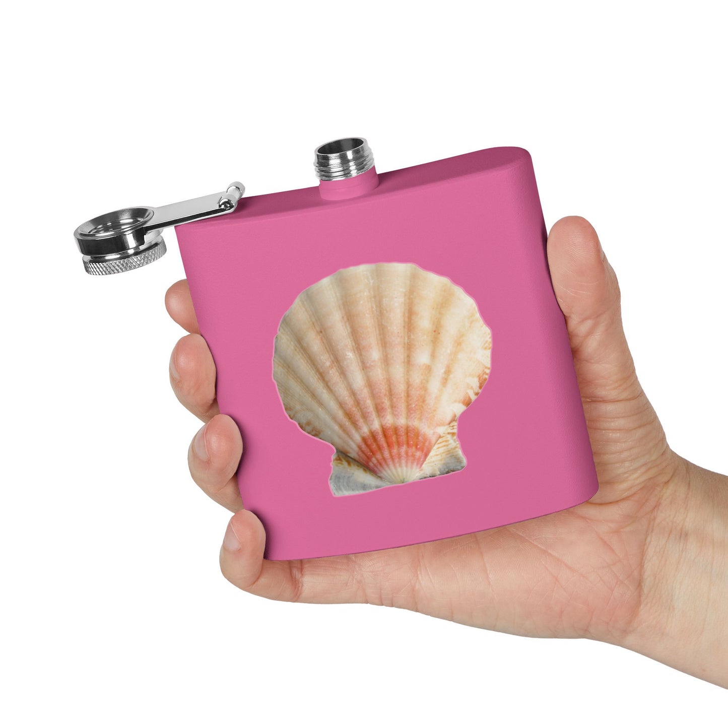 Tropical Stainless Steel 6 oz. Flask, Many Colors  – Rea Scallop Shell