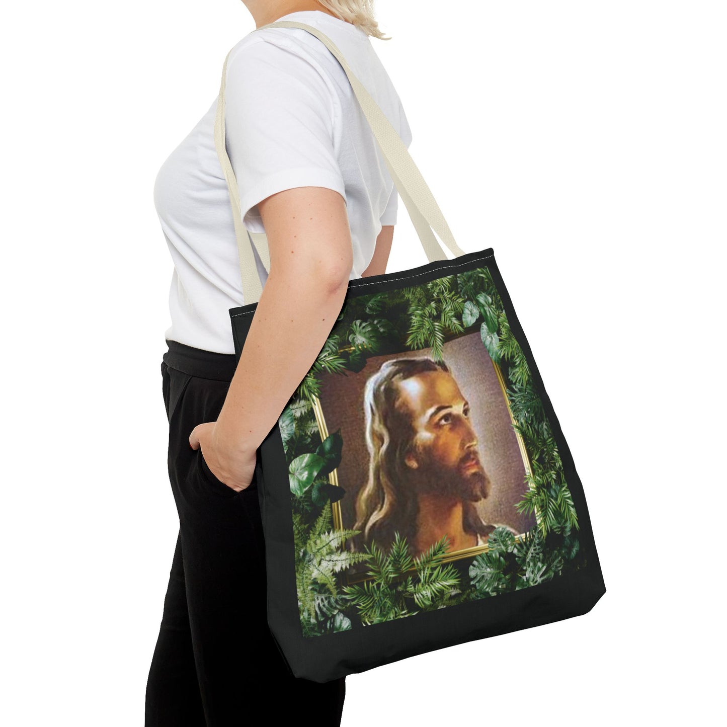 Religious Head of Christ Tropical Tote Bag - 3 Sizes