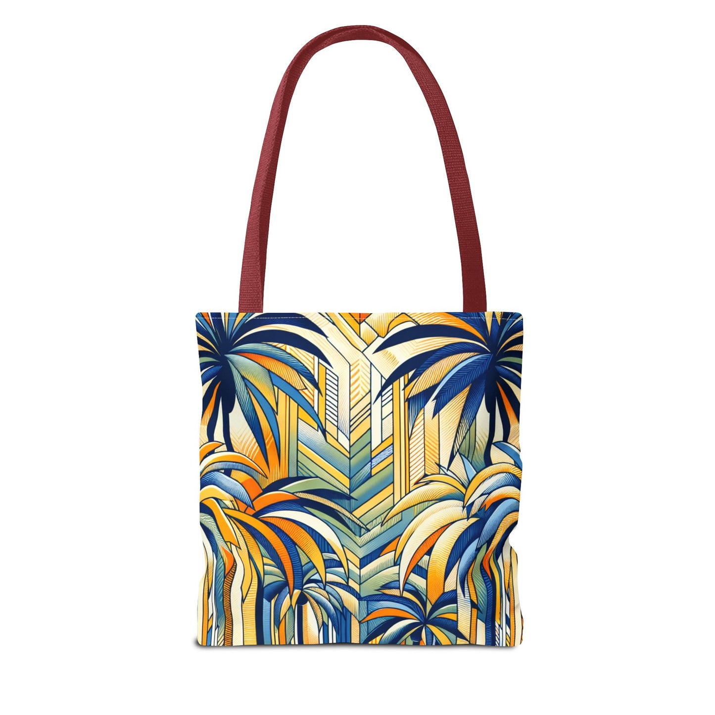 Stylized Palms Blue Tote Bag - 3 Sizes