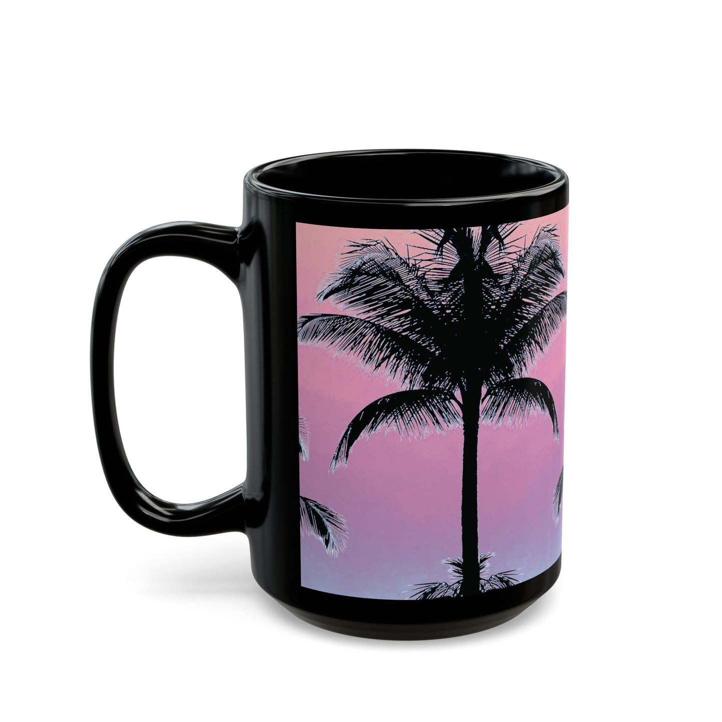 Black Coffee Mug - Palm Glow, Pastels
