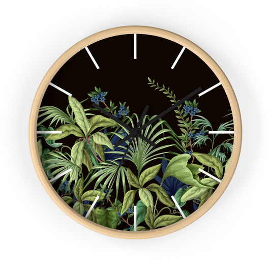 Midnight Jungle Wall Clock - Perfect for Tropical Lifestyle Lovers