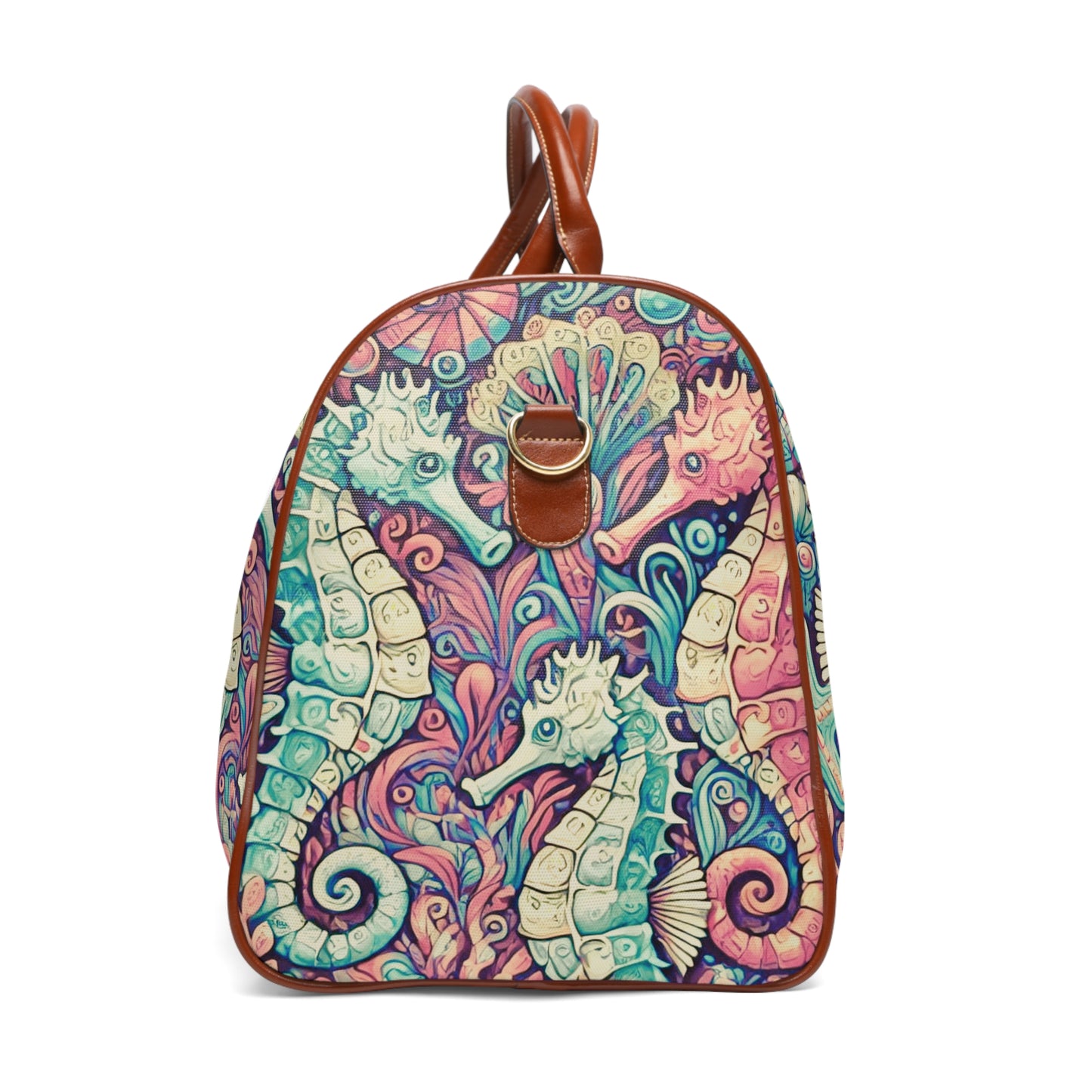 Tropical Waterproof Travel Bag - Perfect for Beach Getaways / Seahorses, Retro