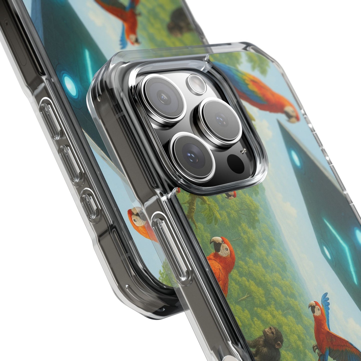 UFO and Macaws Magnetic Clear Phone Case, Many Models