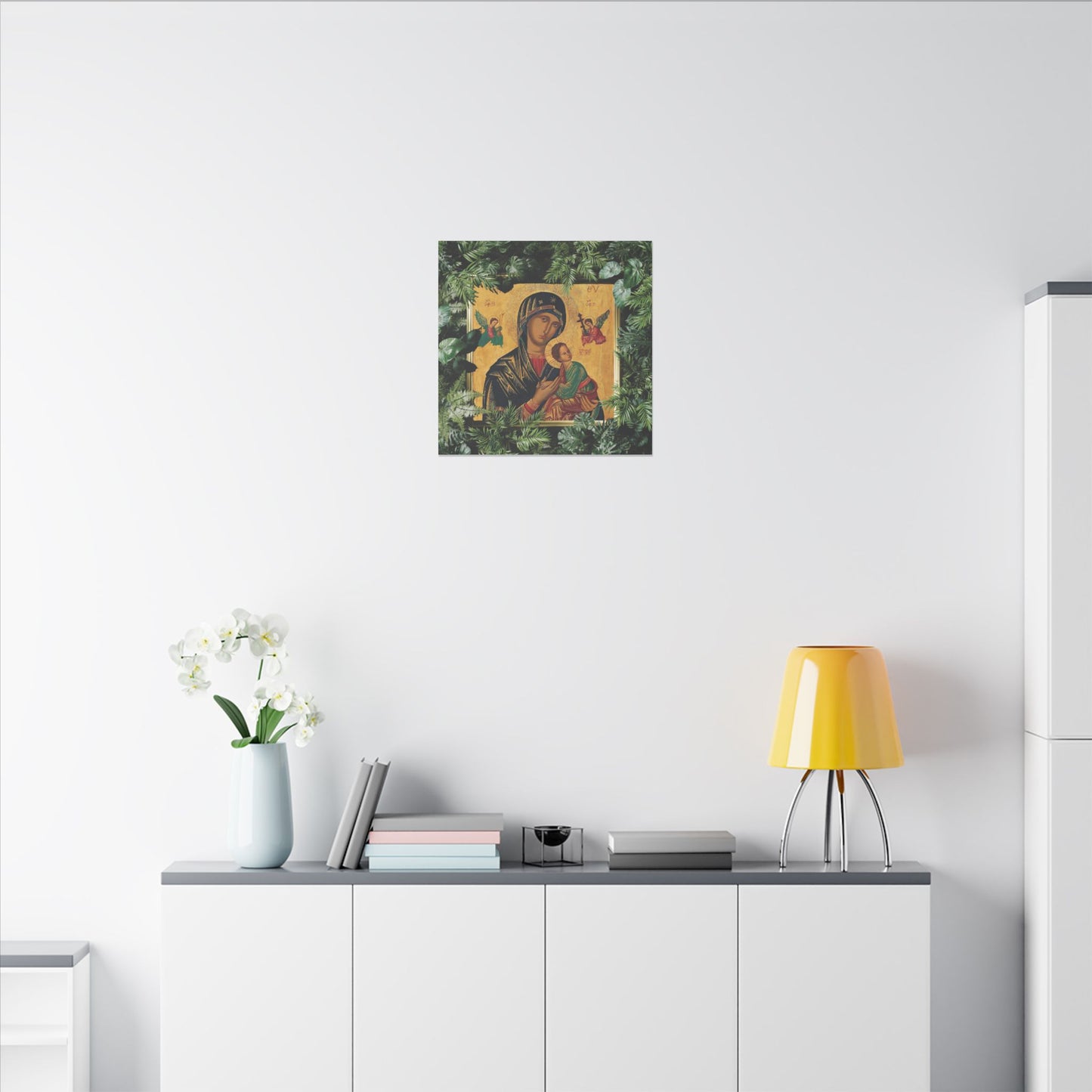"Tropical Our Lady of Perpetual Help" Canvas Artwork - Stretched Canvas Print / Virgin Mary