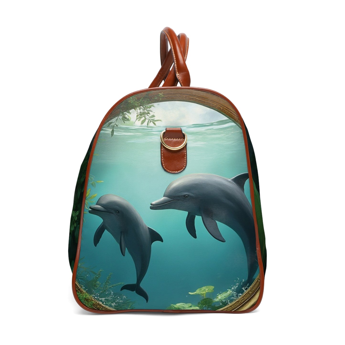 Tropical Waterproof Travel Bag - Perfect for Beach Getaways / Framed Dolphins