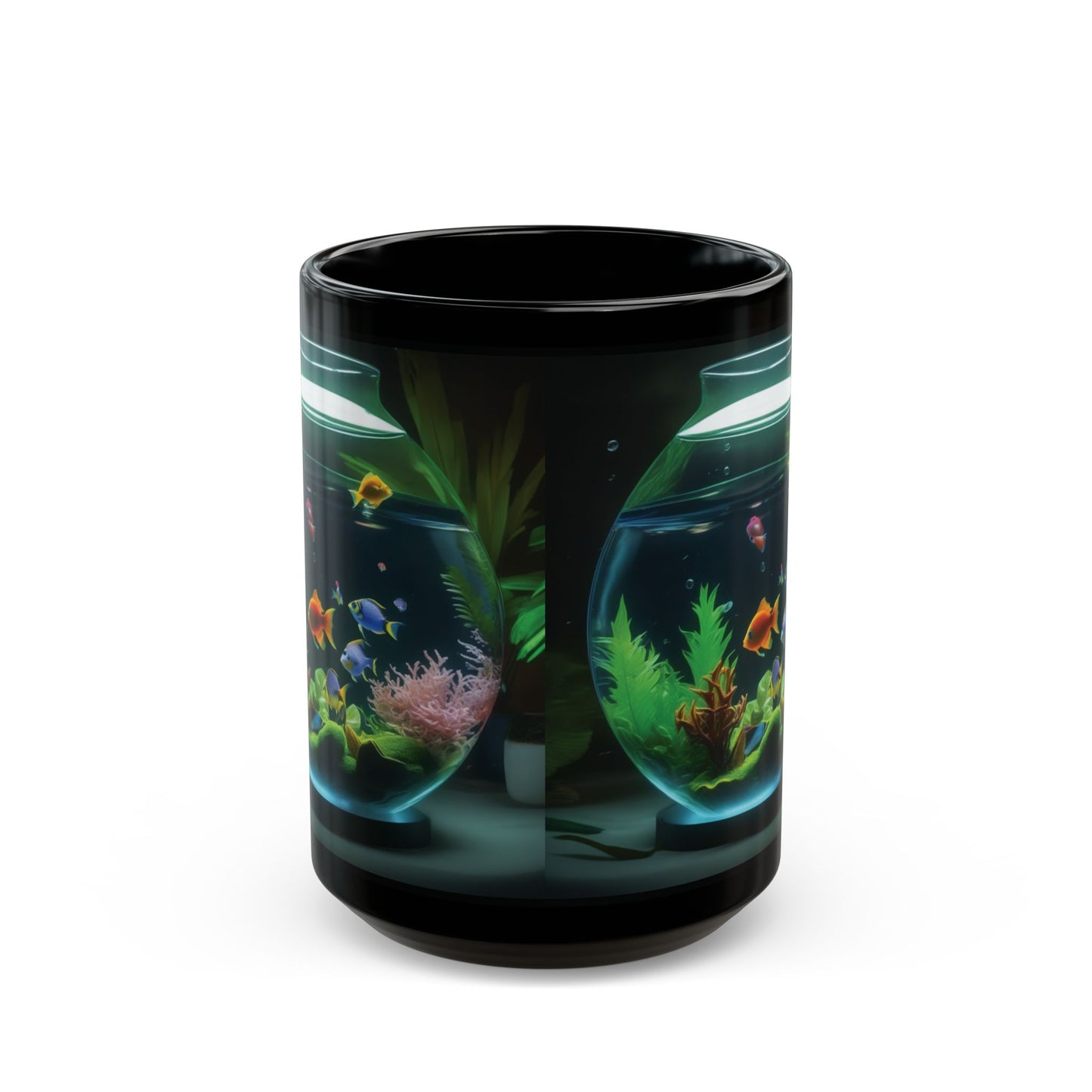 Black Coffee Mug - Tropical Fish Bowl #1