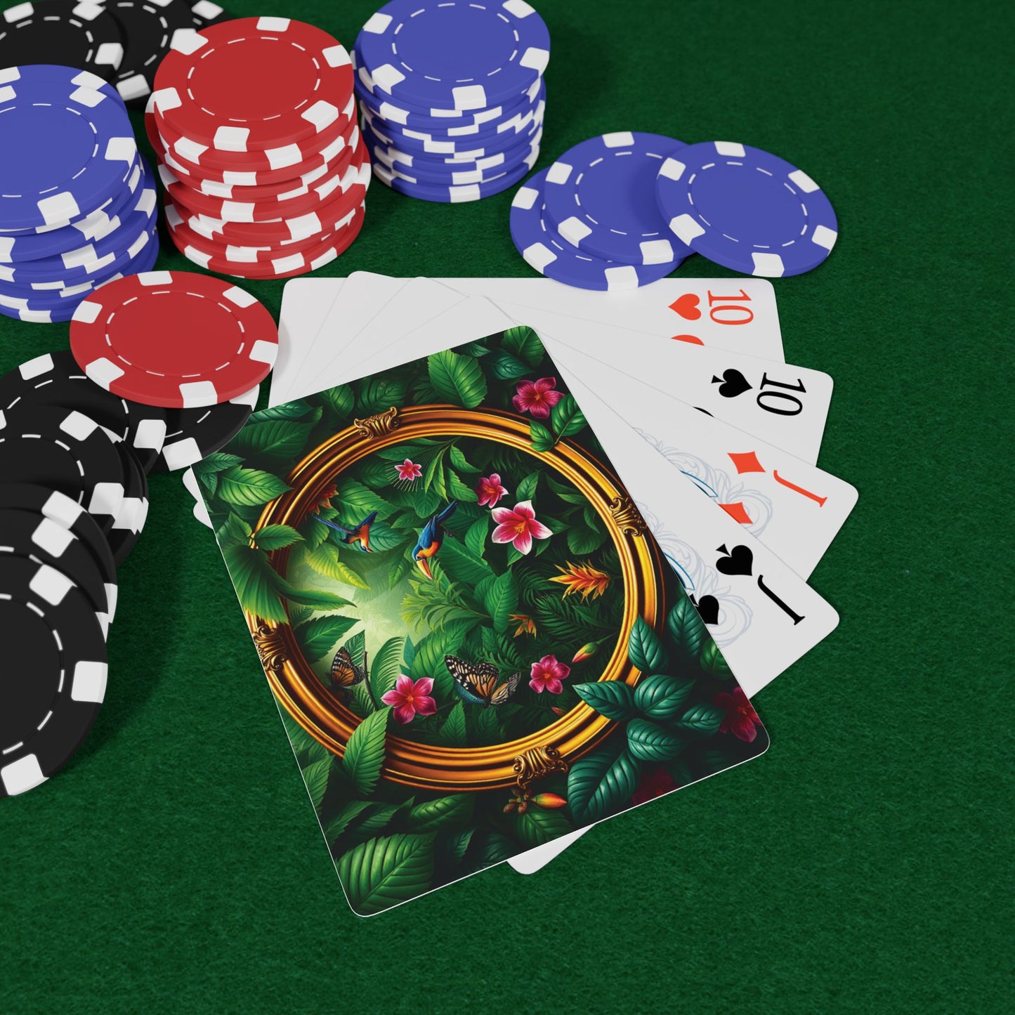 Poker Playing Cards - Framed Rainforest