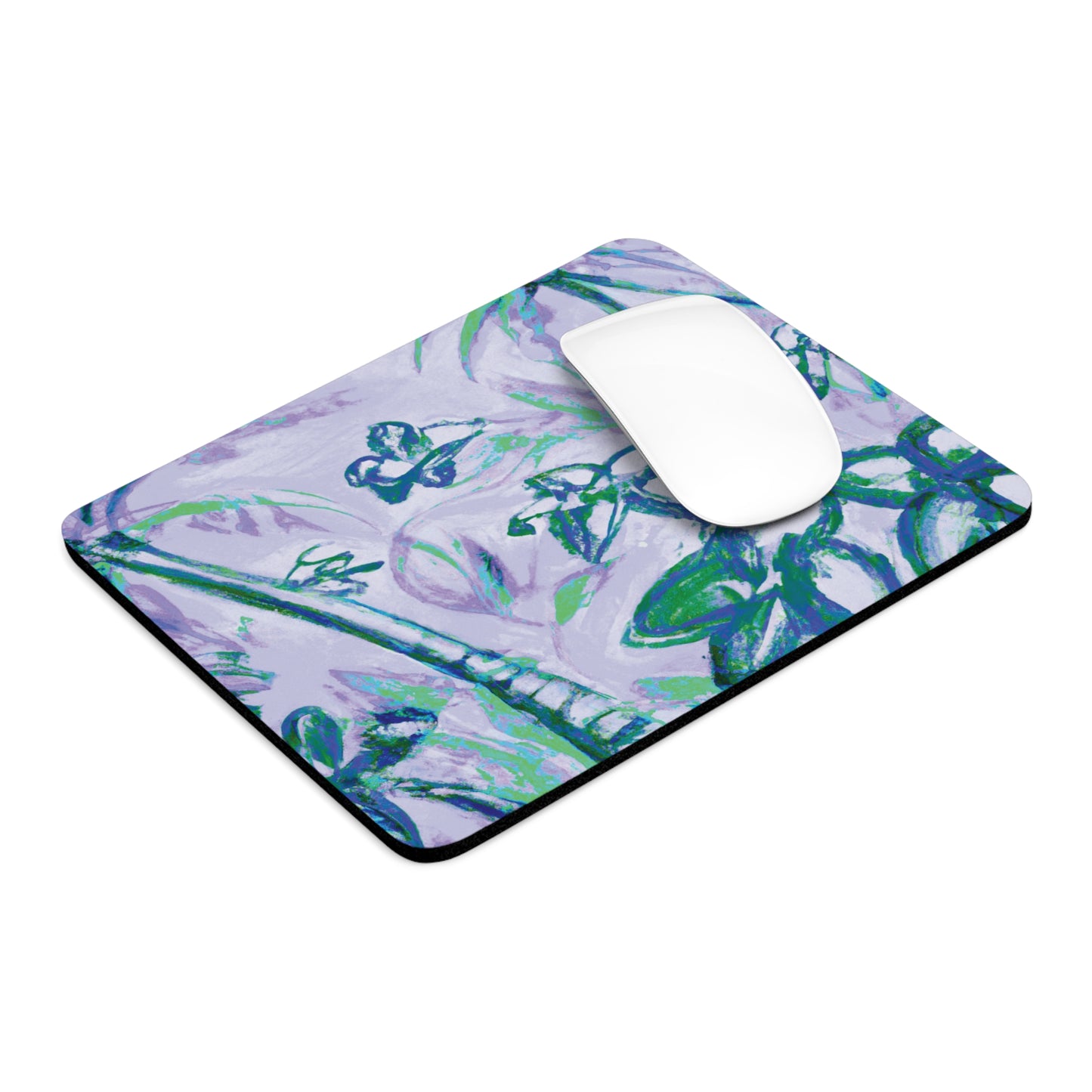 Rainforest Mouse Pad, 2 Shapes - Beach Vibes for Home Office & Gamer / Tropical Doodles, Purple
