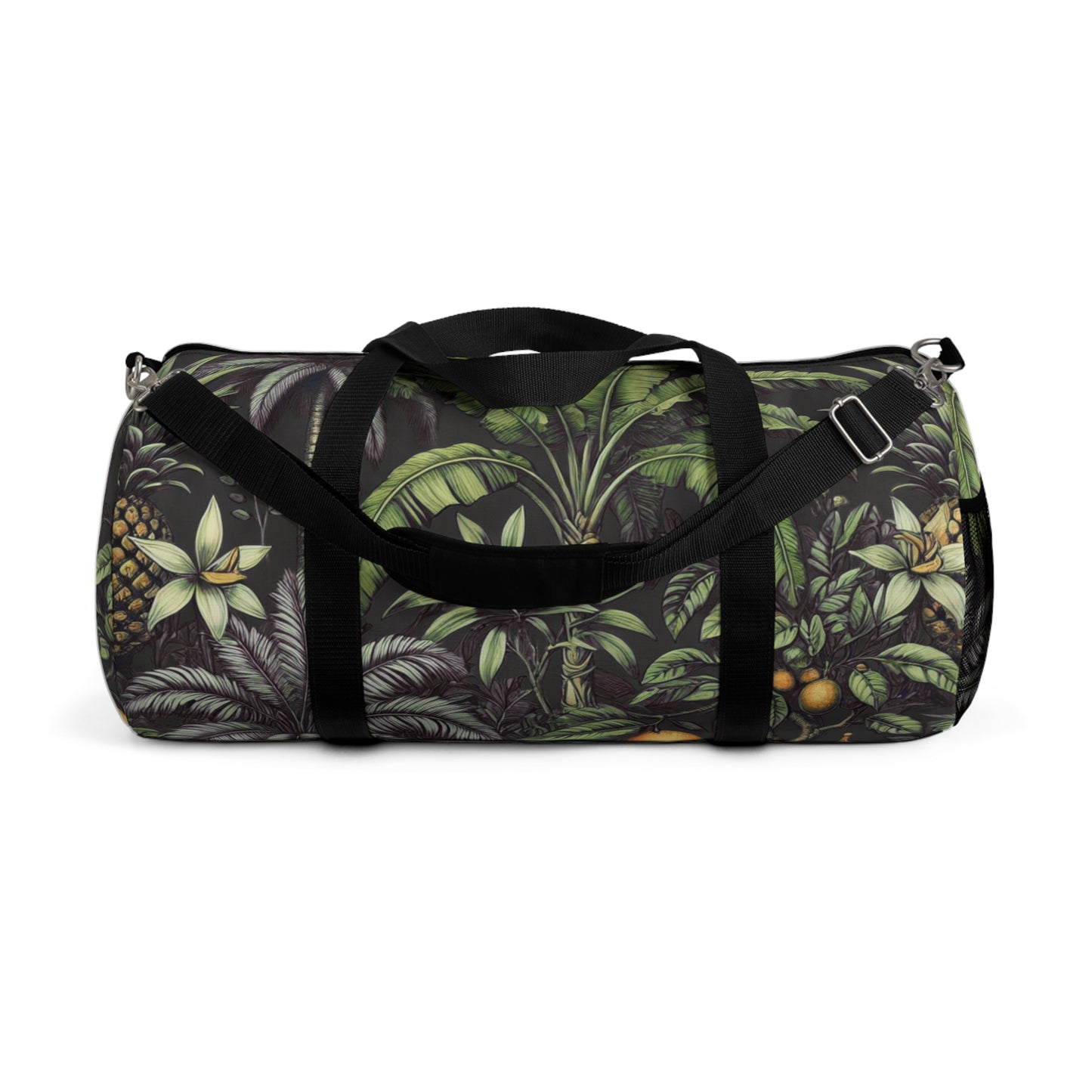 Tropical Duffel Bag - Perfect for Travel and Gym / Tropical Fruit, Black