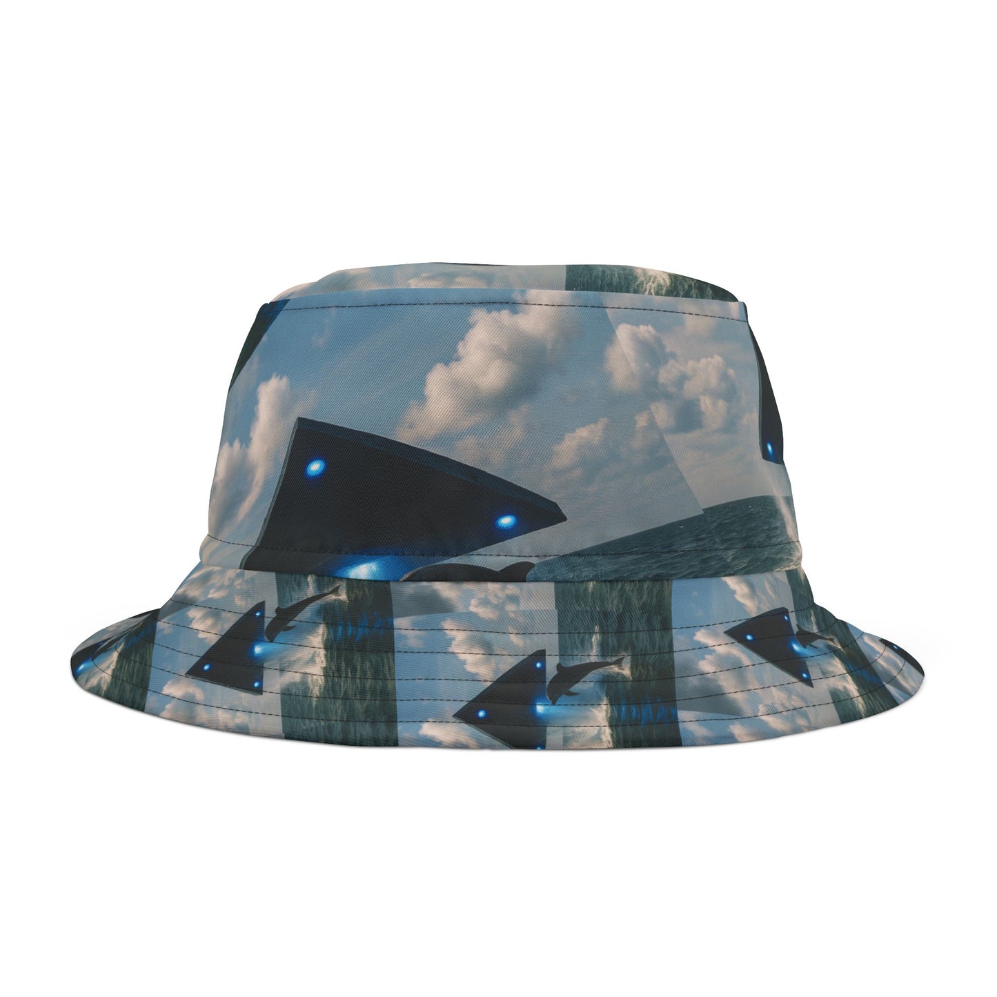 Tropical Polyester Bucket Hat, 2 Sizes - UFO and Dolphin