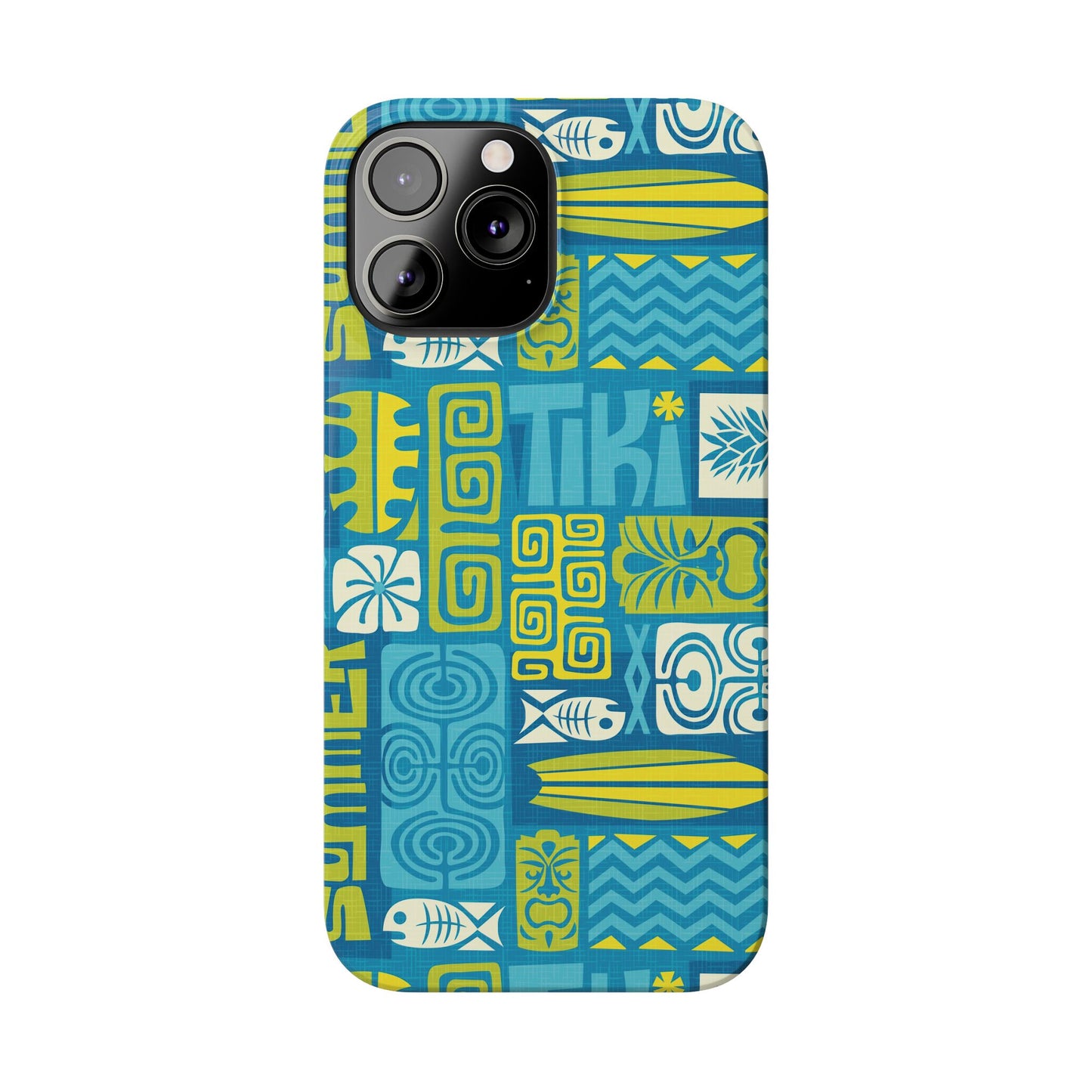 Slim Phone Cases - Tiki Poster Blue