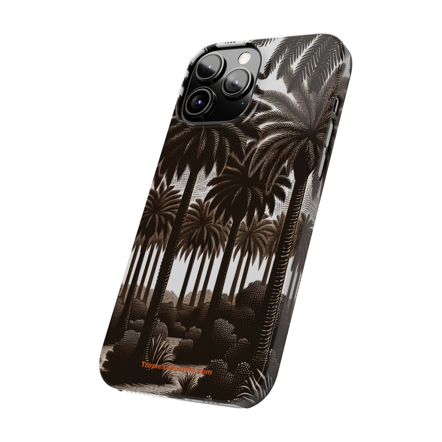 Slim Phone Cases - Woodcut Palm Grove