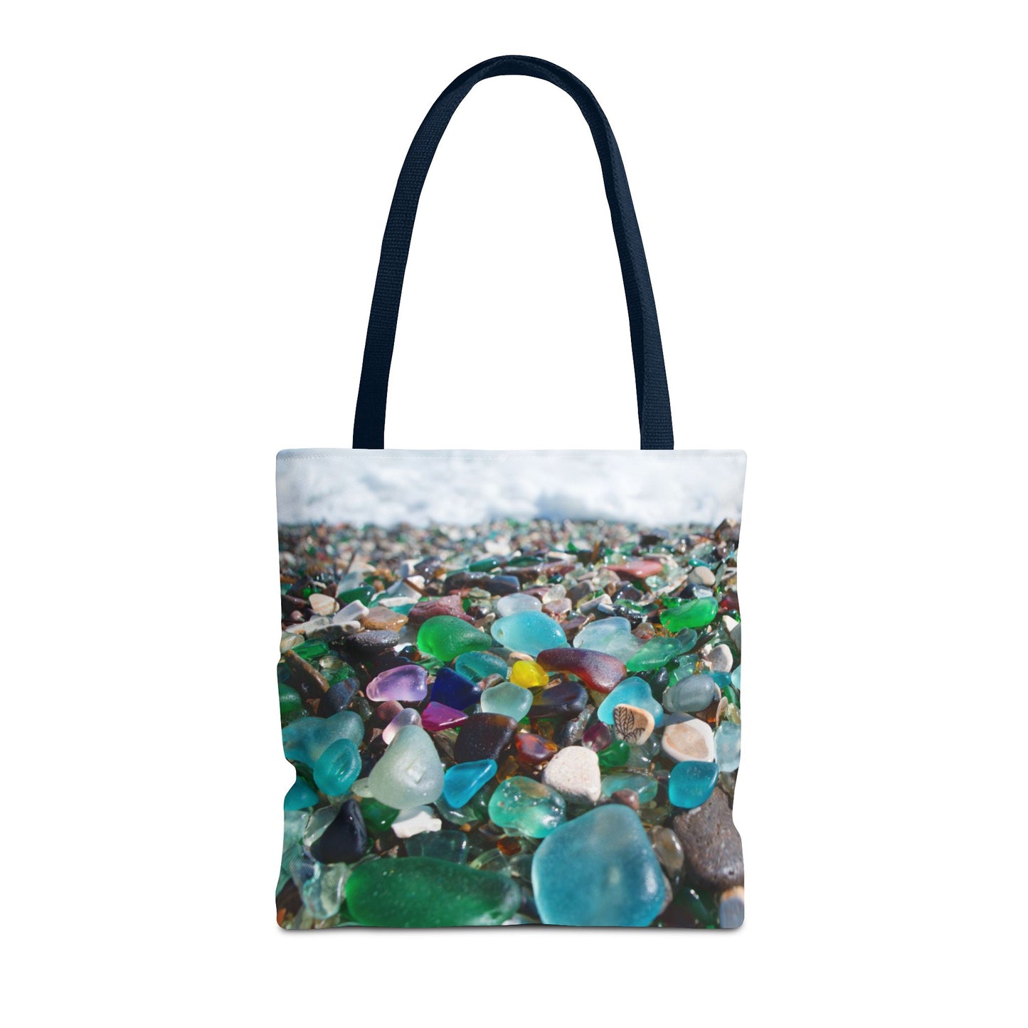 Beach Glass Tote Bag - Colorful Coastal Design, 3 Sizes