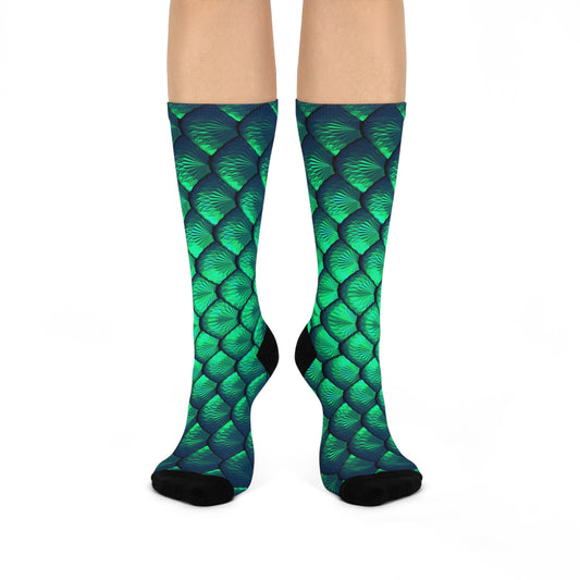 Cushioned Crew Socks - Pretty Mermaid Tail