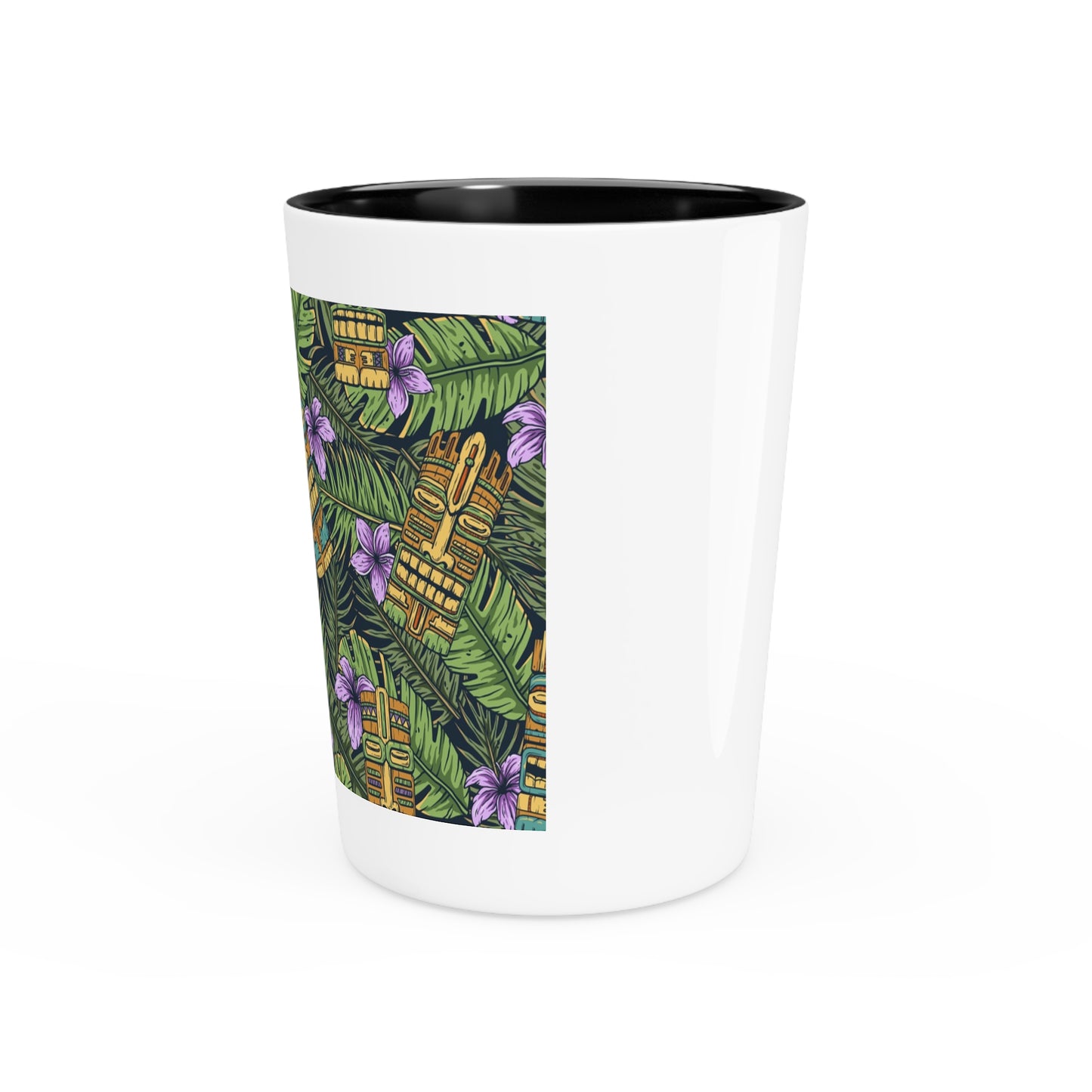 Ceramic Shot Glass - Tiki Purple Greenery