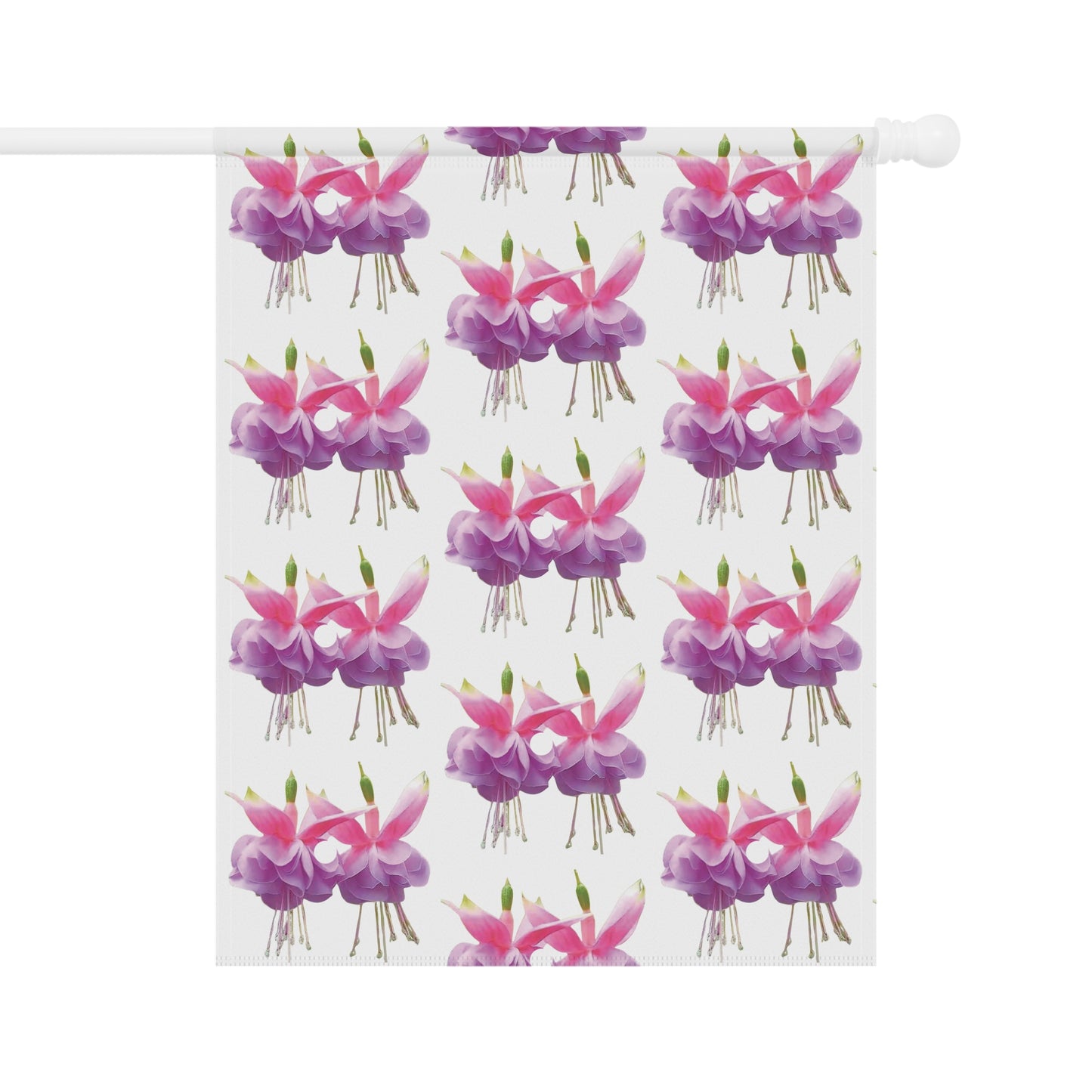 Tropical Garden Flag  - Perfect for Outdoor Decor / Floral Two Pink Fuchsias