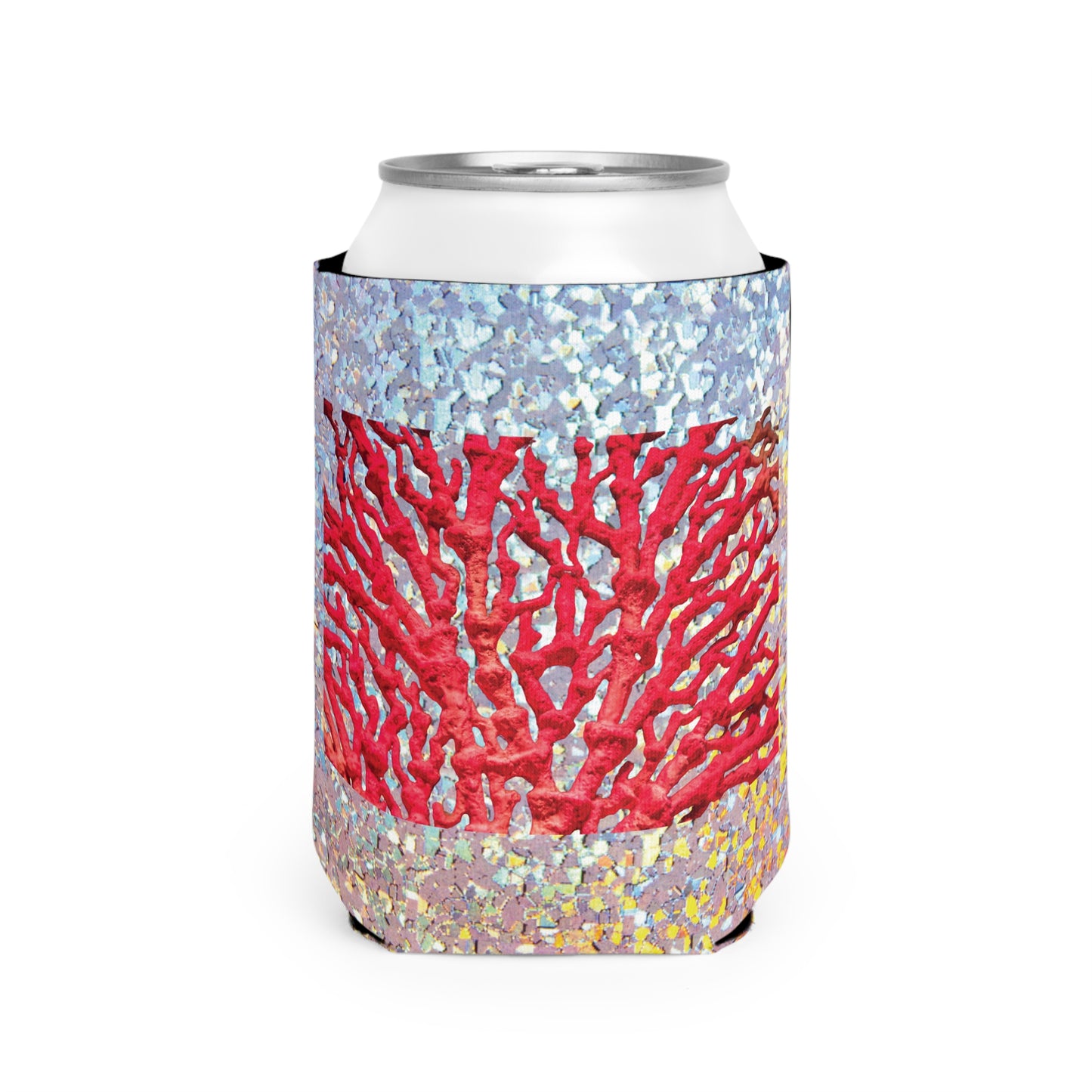 Disco Red Coral Reef Can Cooler Sleeve - Perfect for Outdoor Picnics