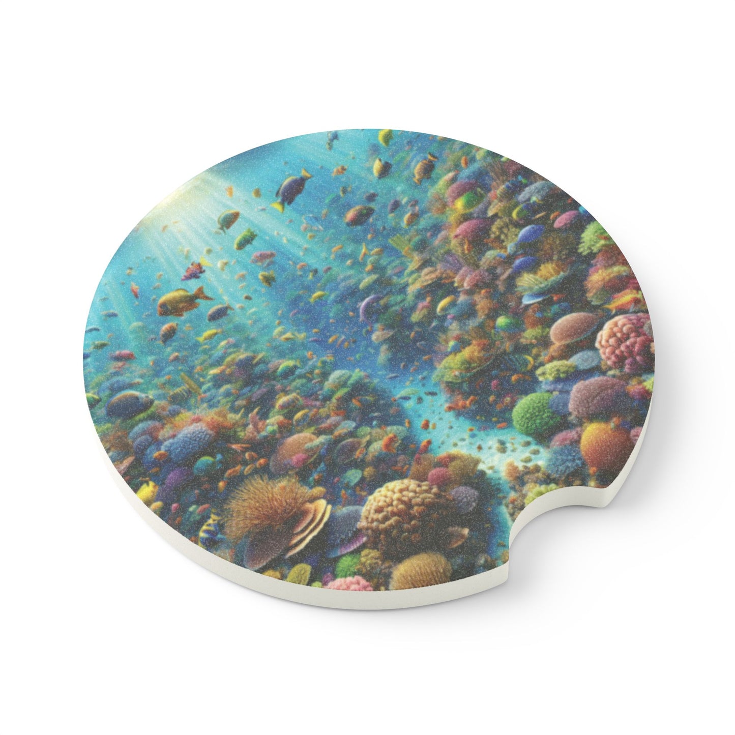 Soapstone Car Coaster - Coral Reef Fish