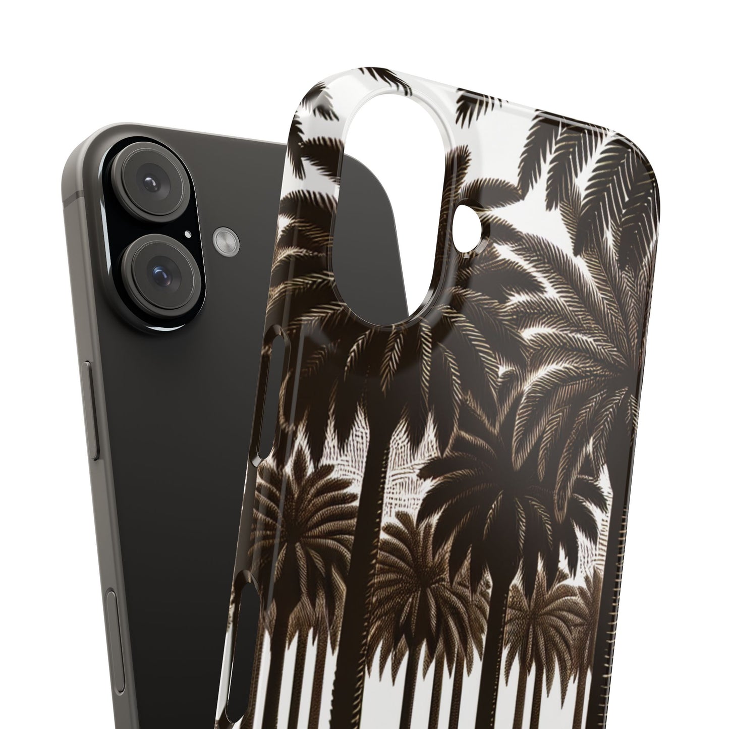 Slim Phone Cases - Woodcut Palm Grove