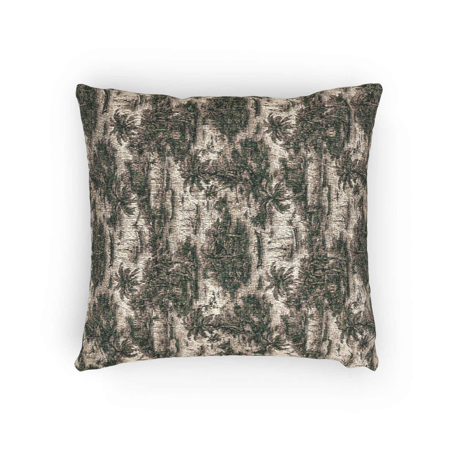Woven Pillow, 17"W x 18"L ~ Tropical Toile, Dark