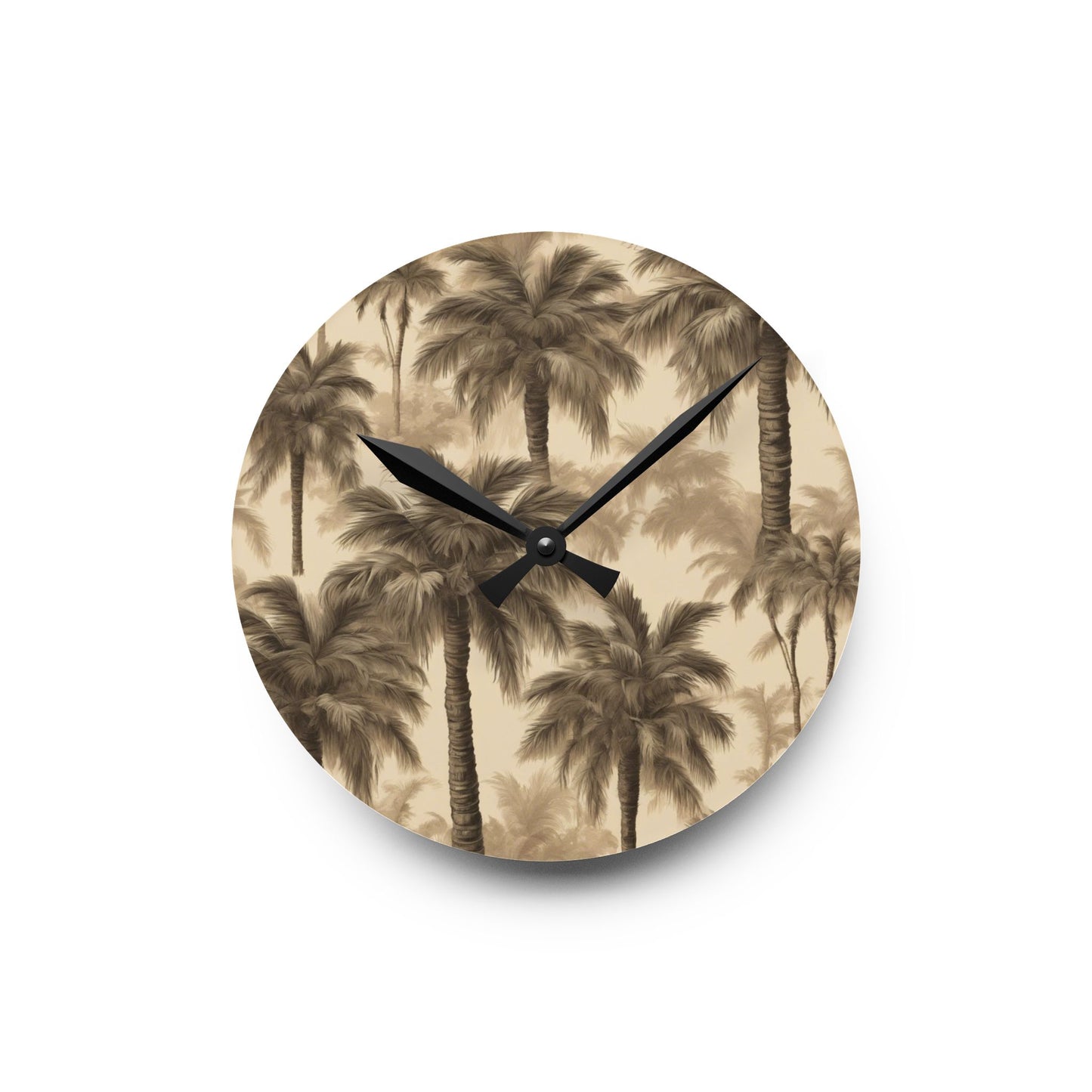 Acrylic Wall Clock, Lisa's Fluffy Palms, 4 Variants