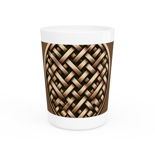 Shot Glass - Brown Wicker Button