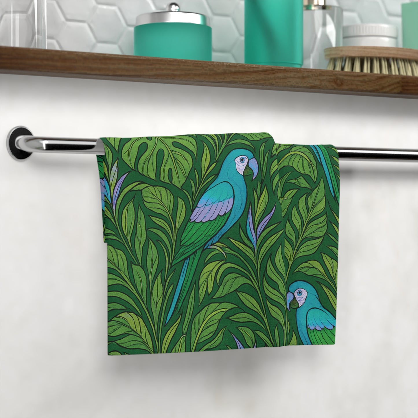 Face Towel - Parrot Family/Blue
