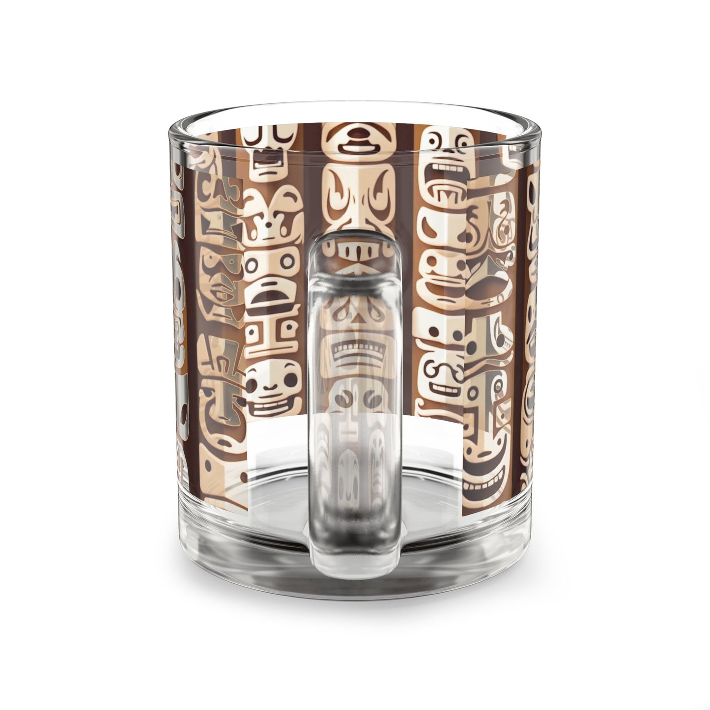 Tropical Glass Mug - 10oz Coffee Cup / Funny Tiki Totems