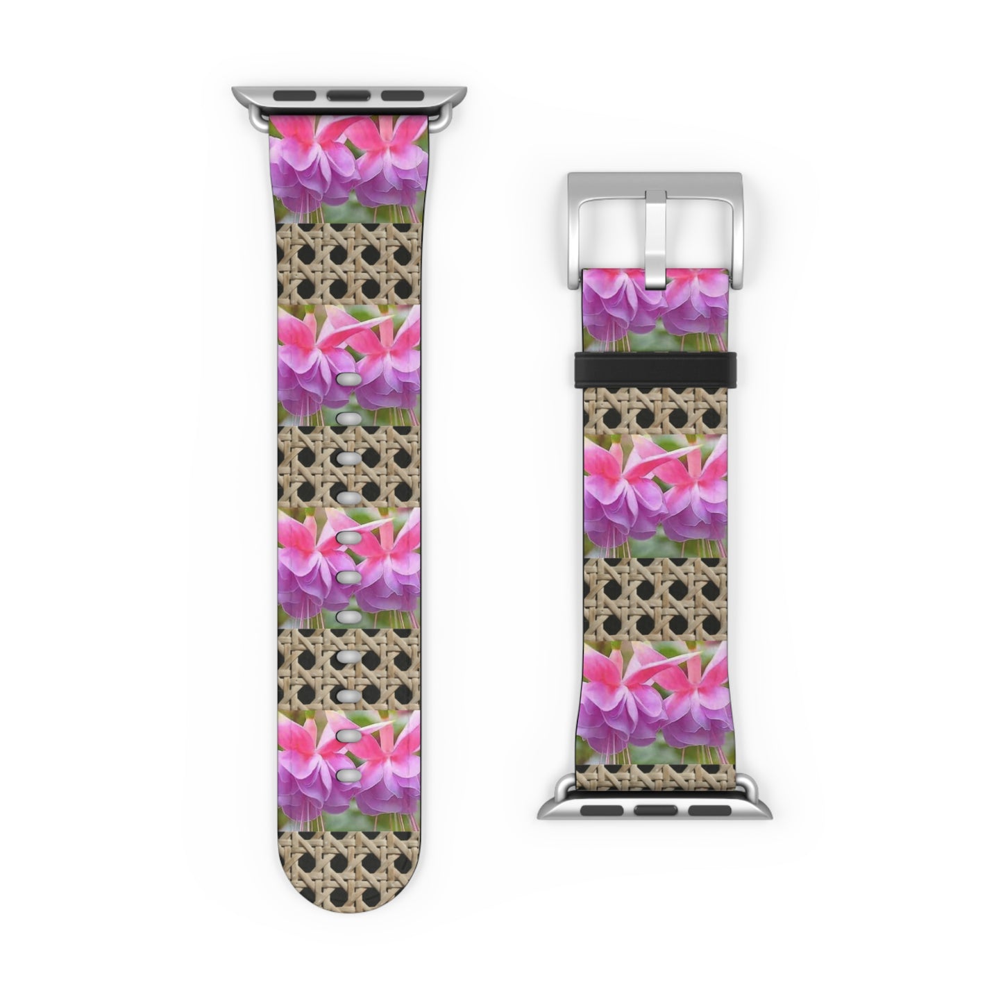 Apple Watch Band - Tropical Wicker and Two Fuchsias