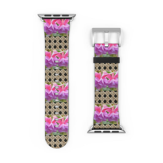 Apple Watch Band - Tropical Wicker and Two Fuchsias