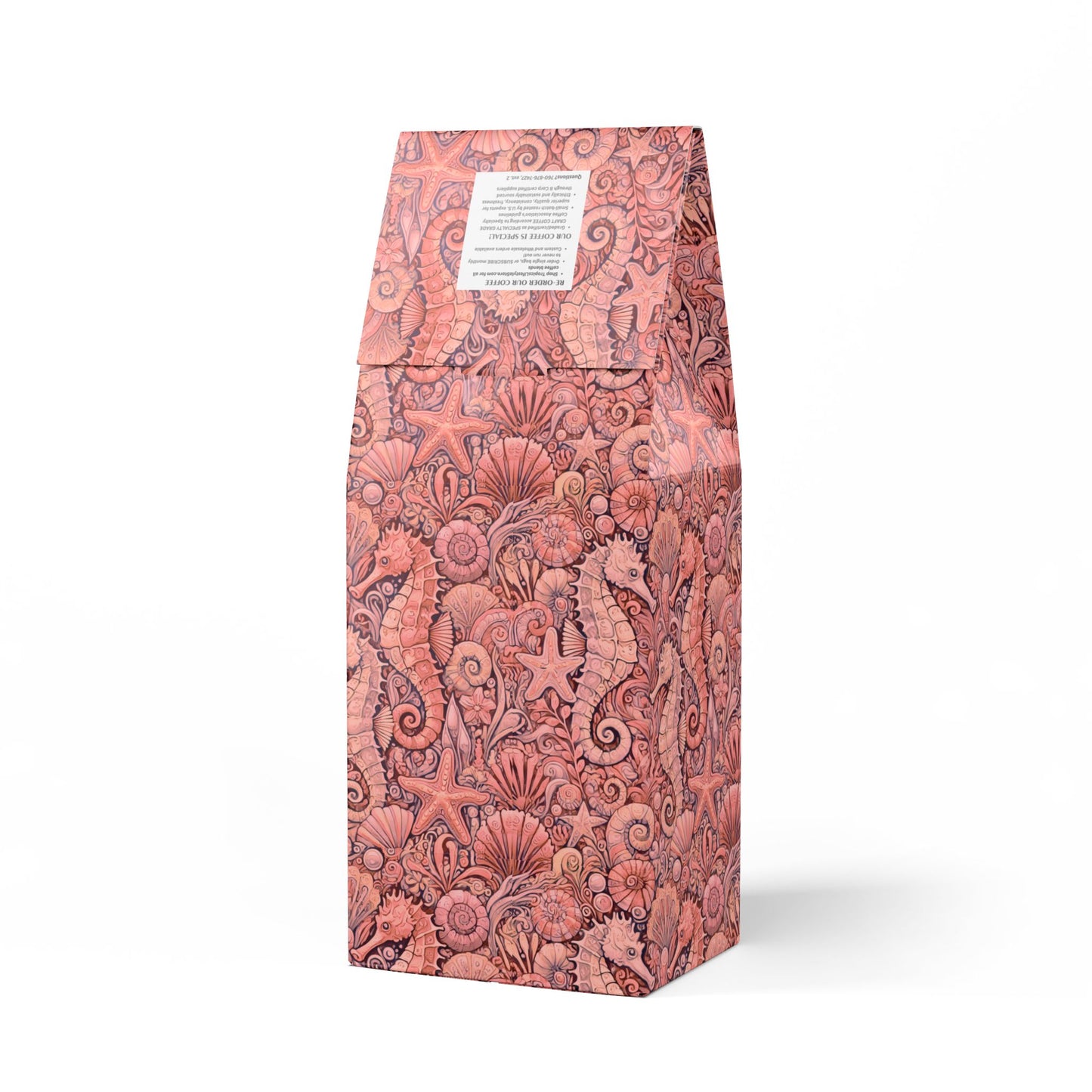 Black Coral Blend™ (Dark French Roast) Specialty Grade Craft Coffee / Seahorse Trio, Red