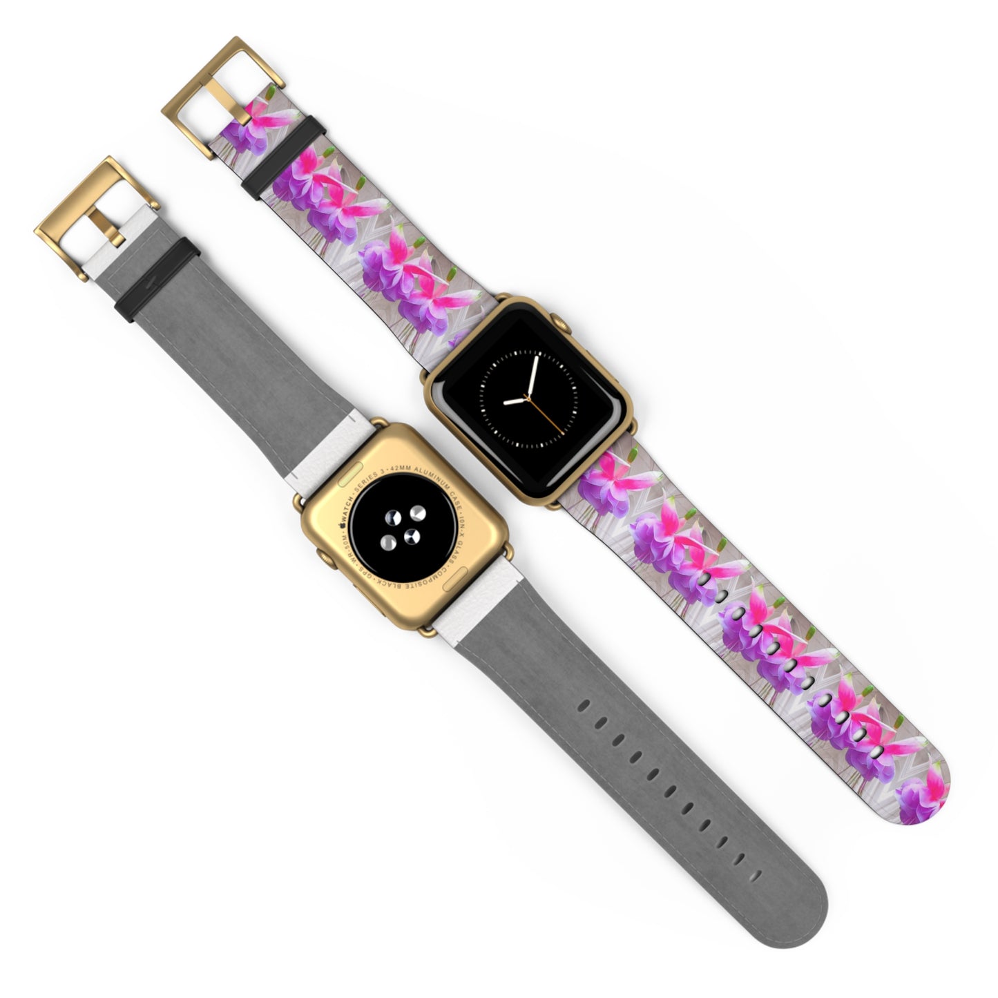 Apple Watch Band - Two Pink Fuchsias / Gothic