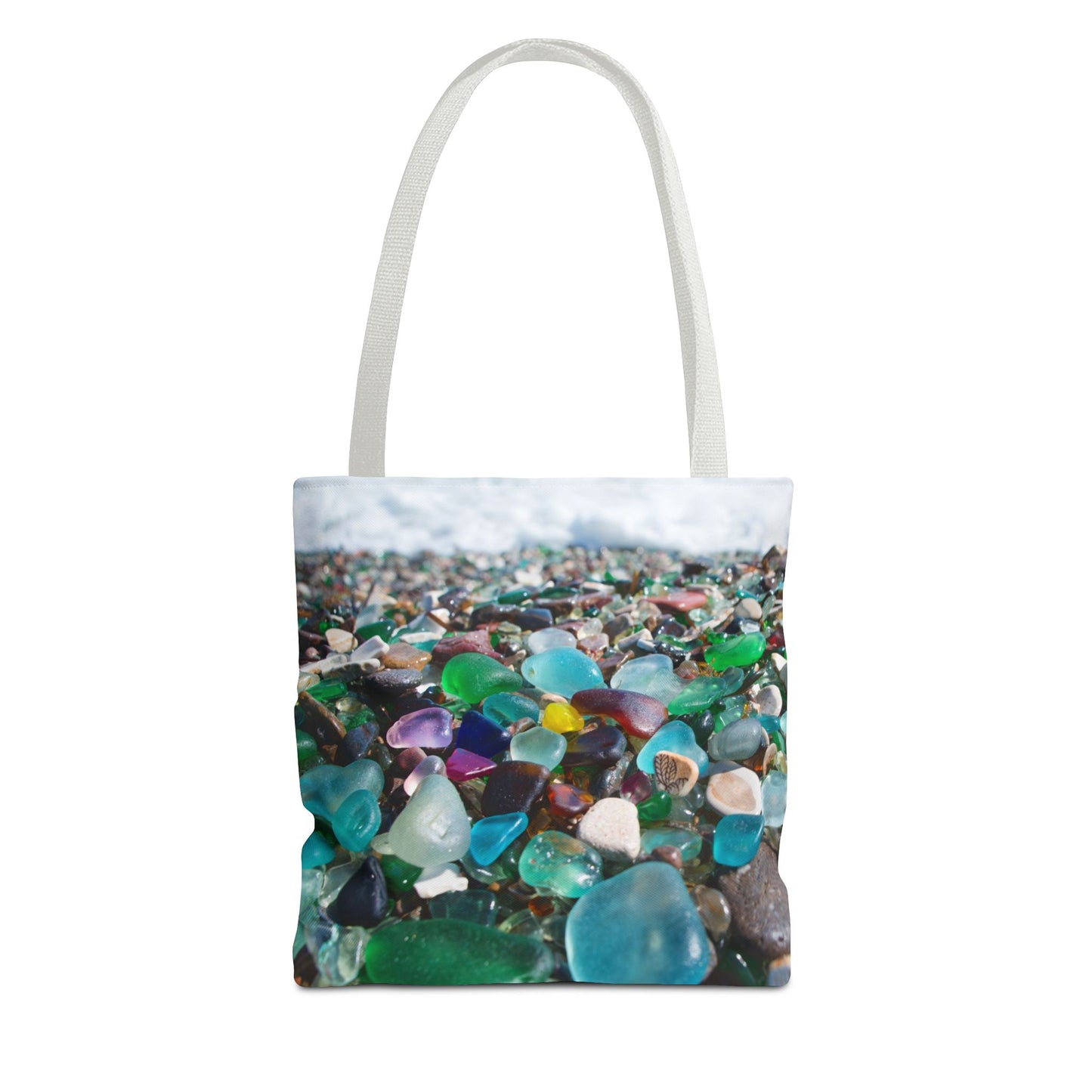 Beach Glass Tote Bag - Colorful Coastal Design, 3 Sizes