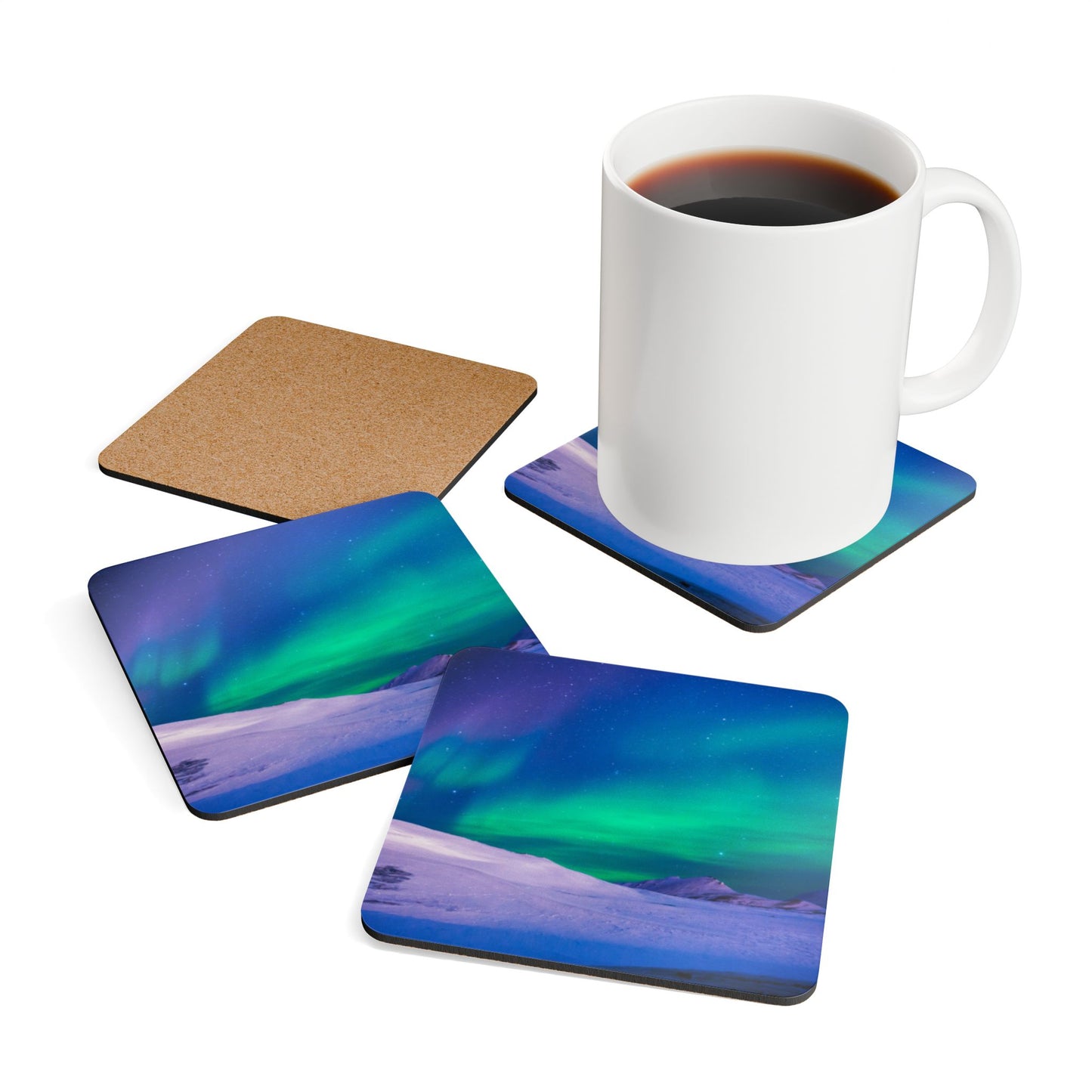 Coaster Set - Cold Ocean Lights, Peacock