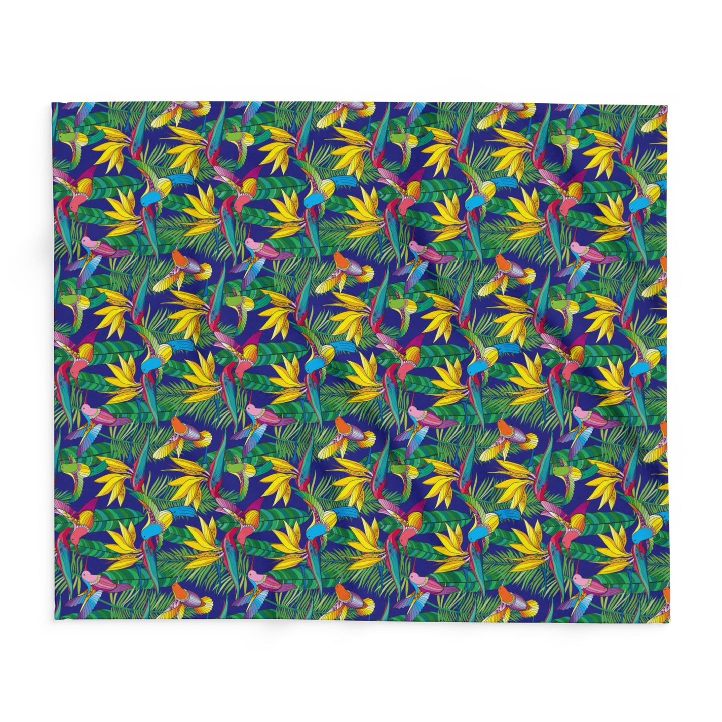 Bird of Paradise Fleece Blanket - Colorful Tropical Design