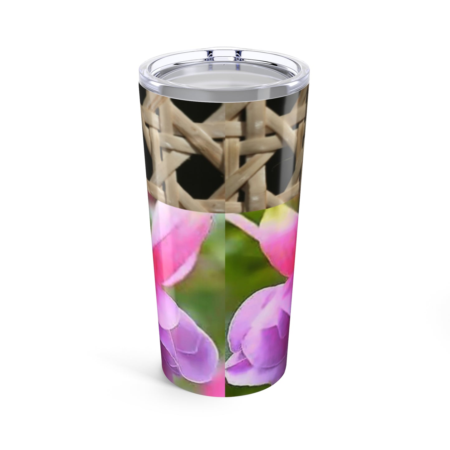 20oz Tropical Glossy Tumbler - Wicker/Two Fuchsias
